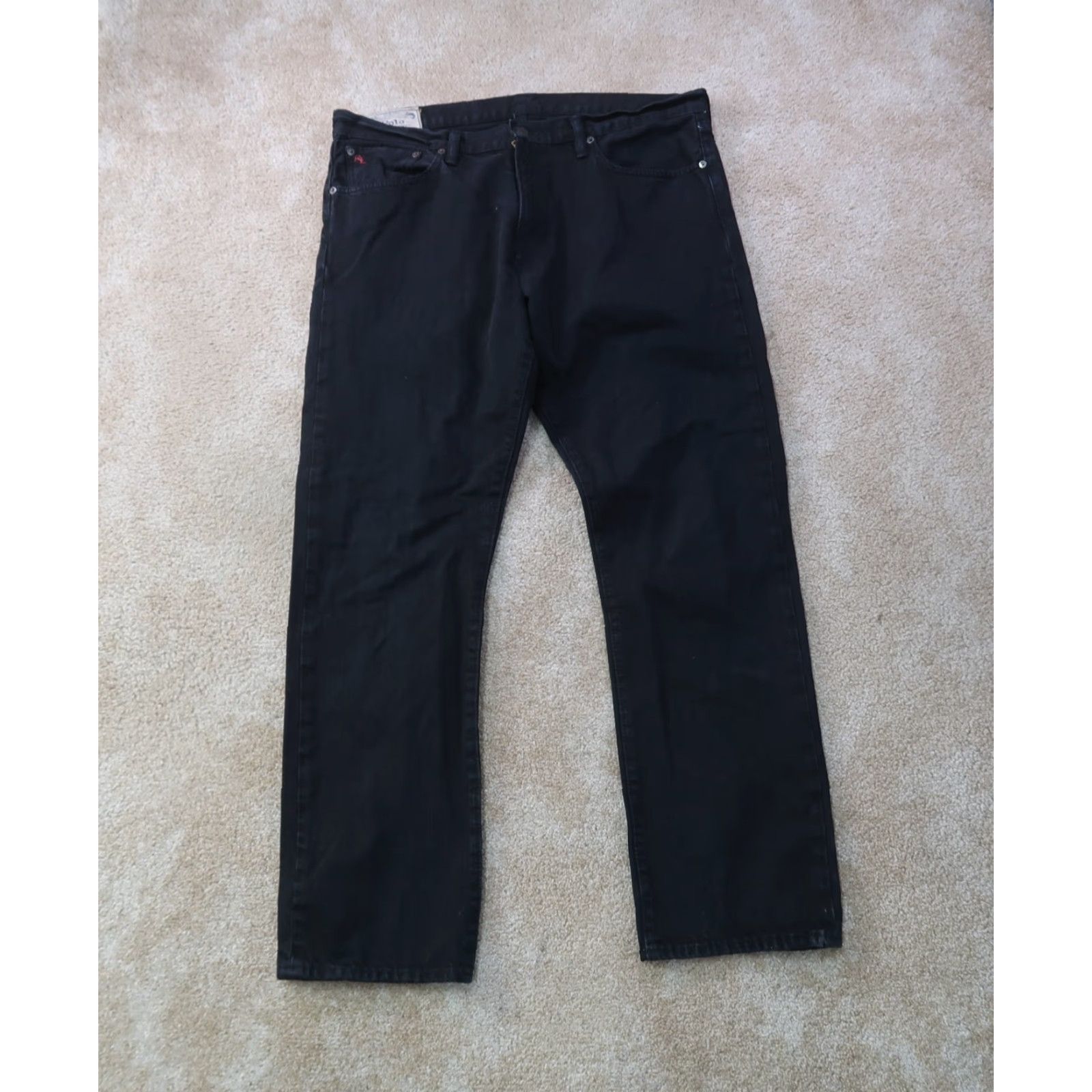 Polo Ralph Lauren Polo Ralph Lauren Jeans Men 36x32 Black Denim Straight 5-Pocket Classic Belt Loops Zipper/Button Vintage No Size US M / EU 48-50 / 2 - 2 Thumbnail