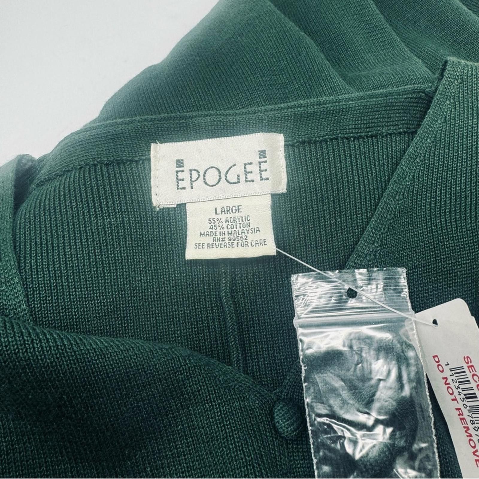 Designer NWT. EPOGEE. Women's Dark Green Button Blouse. Size Large. Size L / US 10 / IT 46 - 2 Thumbnail