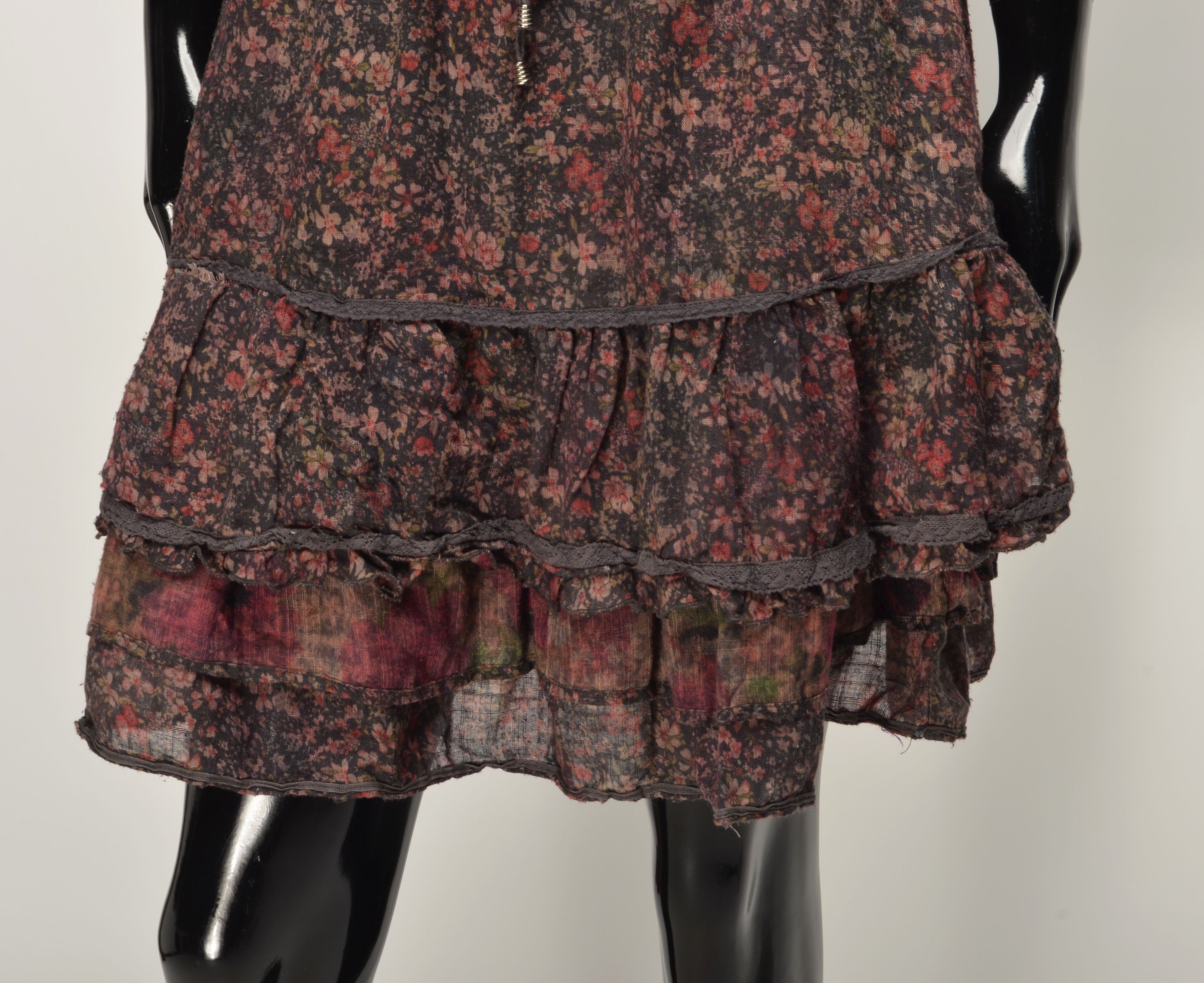 Vintage Vintage Nile Atelier Y2K Cottagecore Ruffle Mini Skirt Size 26" / US 2 / IT 38 - 3 Thumbnail