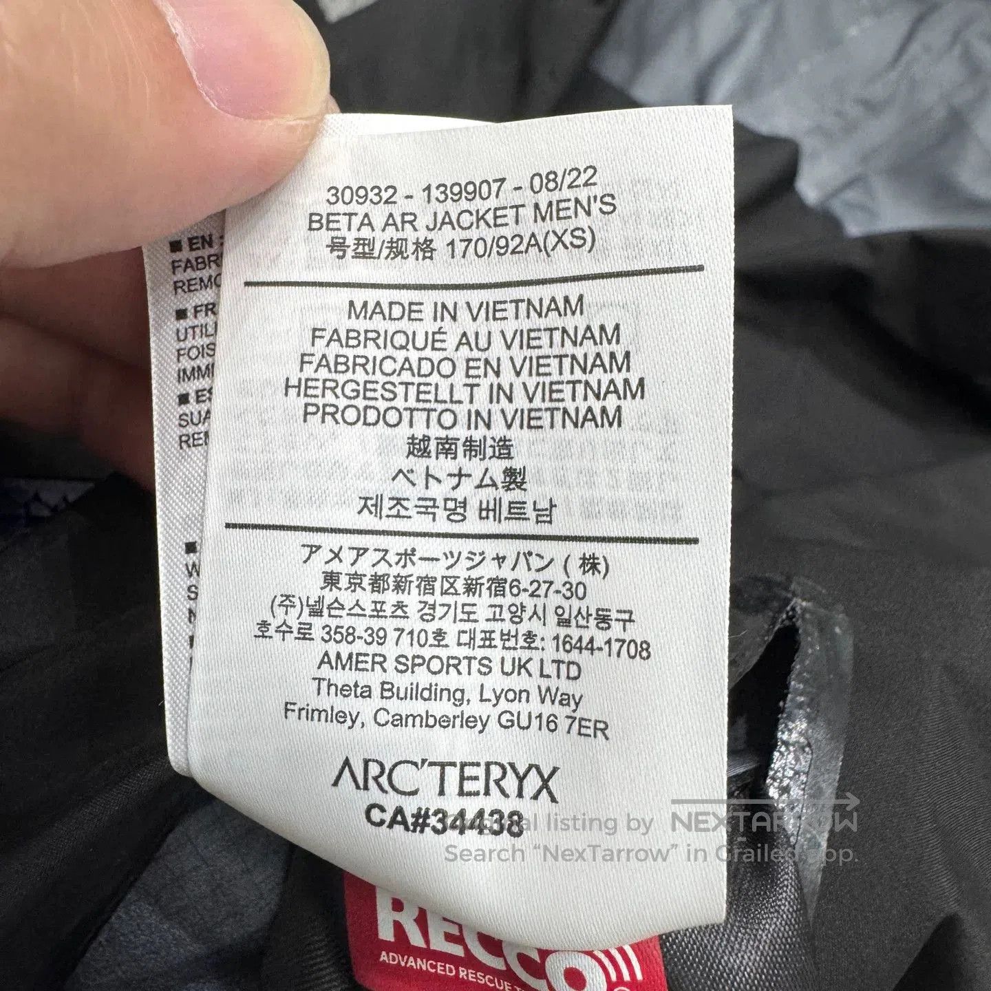 Arc'teryx Arcteryx BETA AR Gore-Tex Jacket. Size US XS / EU 42 / 0 - 4 Thumbnail
