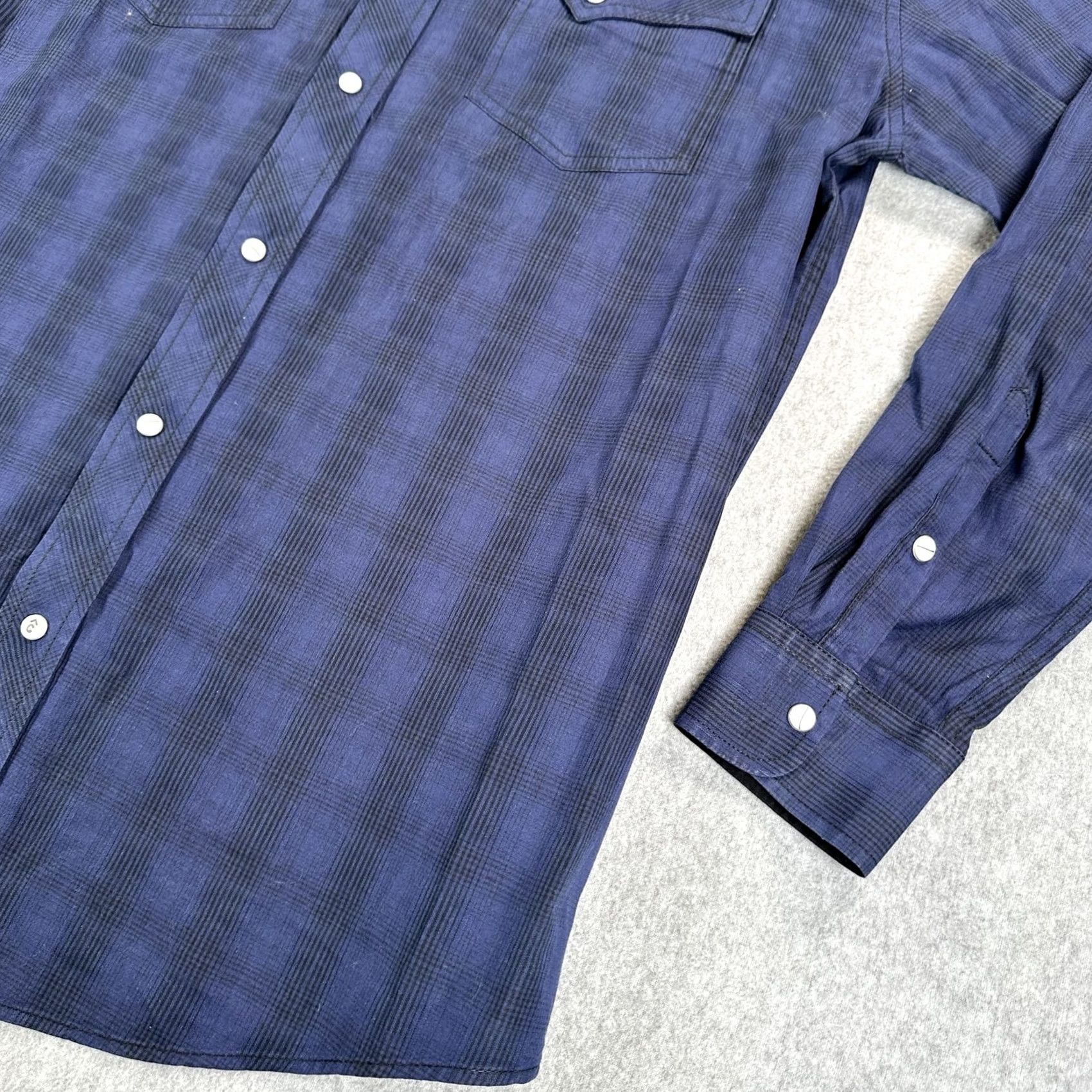 Vintage Rafter C Shirt Mens XL Blue Plaid Long Sleeve Western Snap Front Cowboy Size US XL / EU 56 / 4 - 5 Thumbnail