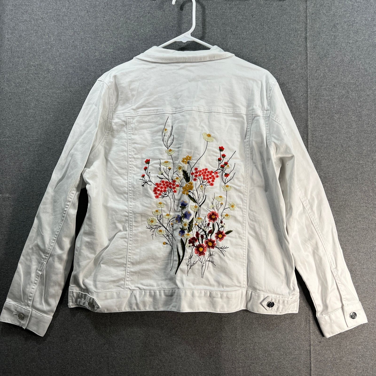 Other Laurie Felt Wave Denim Jacket with Embroidery White, Size L / US 10 / IT 46 - 2 Thumbnail