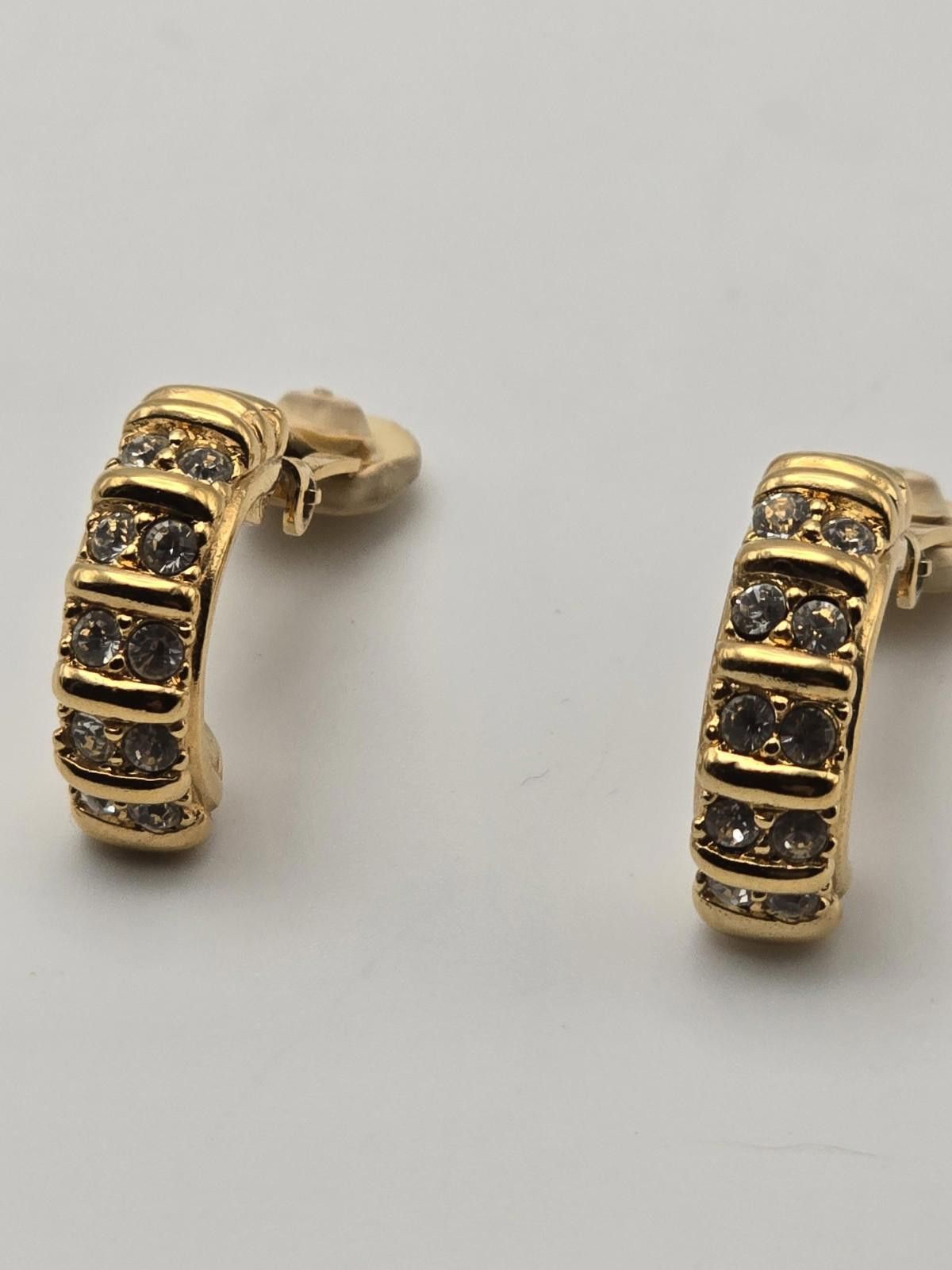 Swarovski Vintage Swarovski Clip-On Earrings Gold Plated with Crystals Size ONE SIZE - 1 Thumbnail