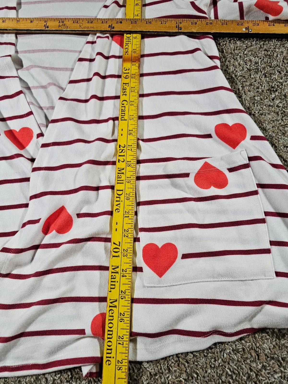 Other Lularoe Women S Open Front Cardigan Sweater White Pink Heart Size S / US 4 / IT 40 - 4 Thumbnail