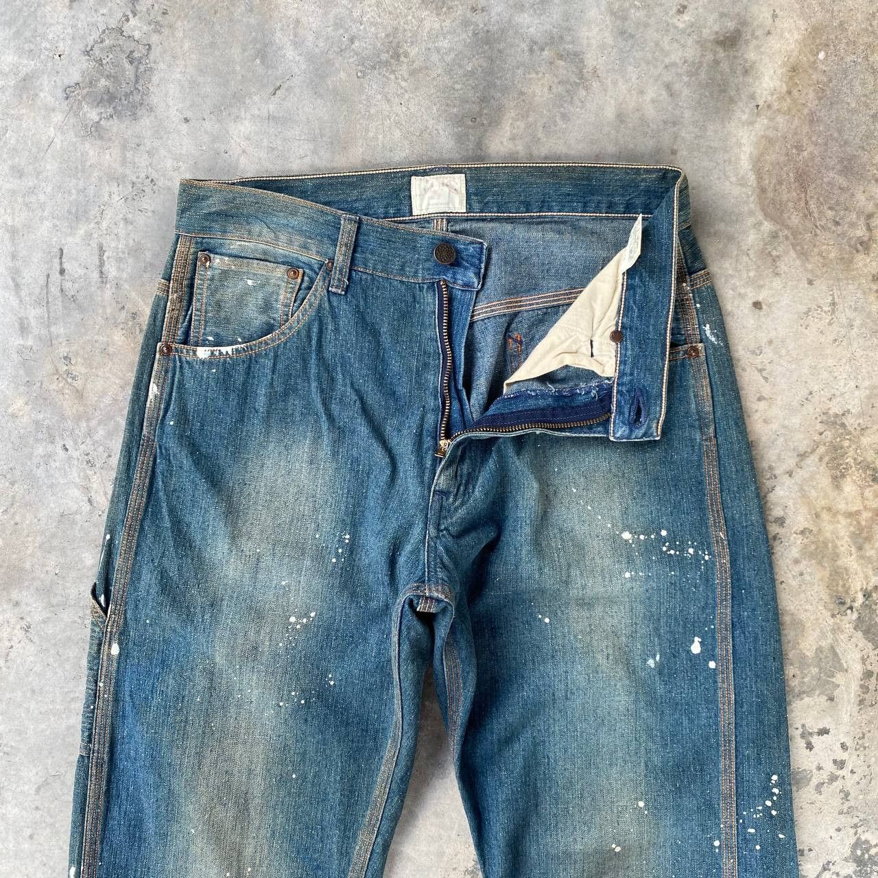 Indigo × Japanese Brand × Toyo Enterprises VINTAGE JAPANESE DENIM INDIGO KAPITAL STYLE SPLATTER PAINTED Size US 29 - 4 Thumbnail