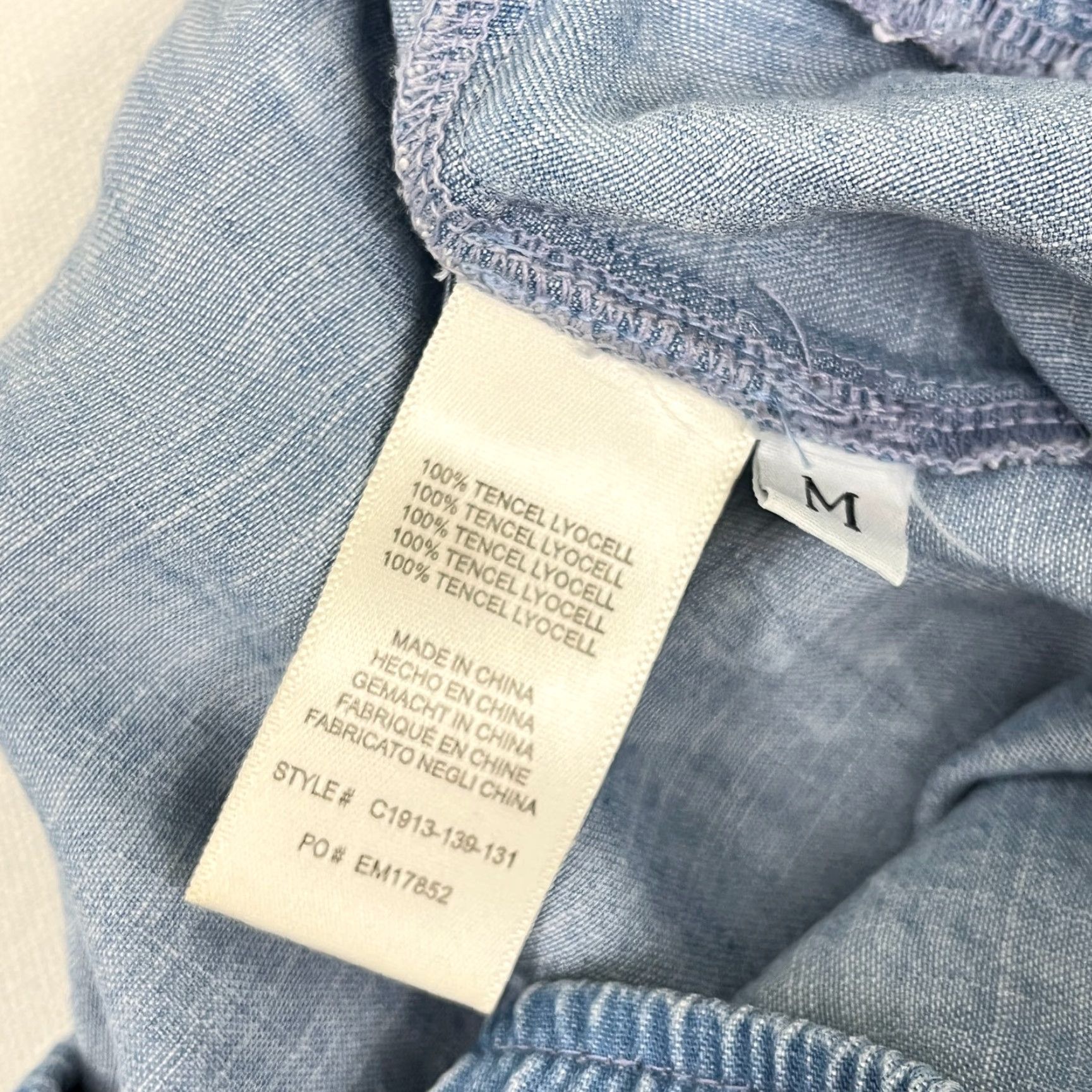 CLOT Cloth & Stone Pants Womens Medium W32 I31 Chambray Blue Wide-Leg Split Hem Print Size 32" / US 10 / IT 46 - 3 Thumbnail