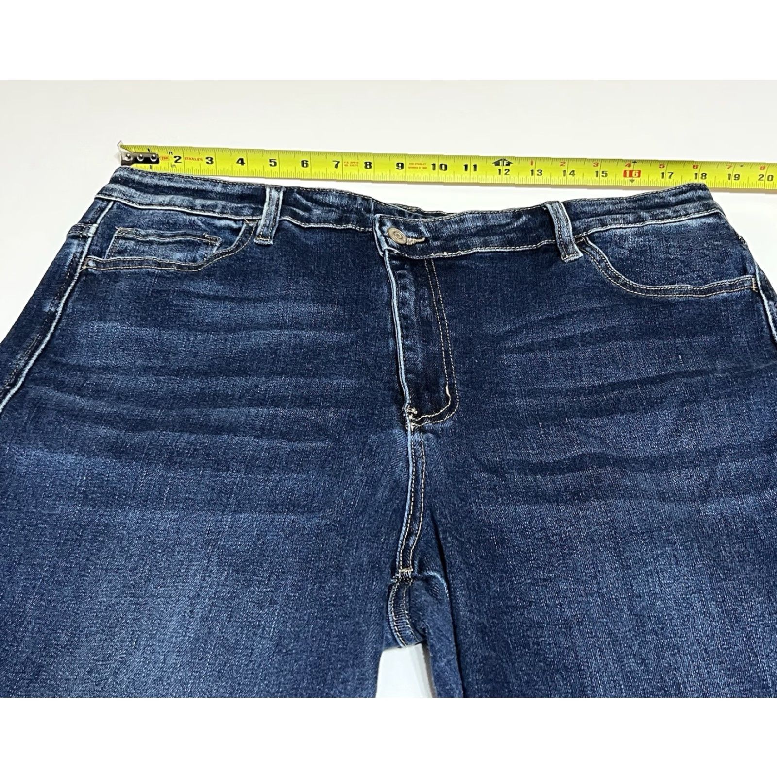 Vintage Flying Monkey Jeans Womens Regular 36x31 Blue High Rise Flare Stretch Denim 5-Pocket Boho 90s Festival Size 25" / US 0 / IT 36 - 3 Thumbnail