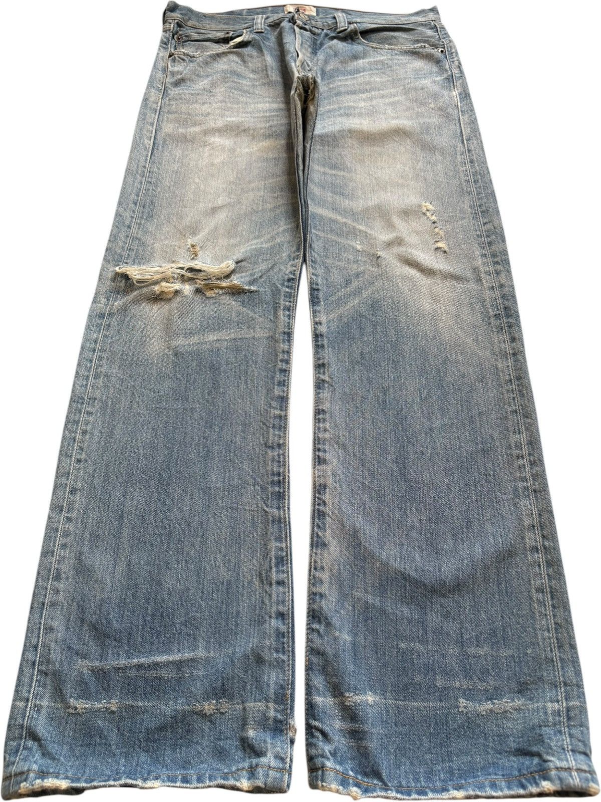 Vintage 90s Levis 501 Blue Wash Distressed Loose Baggy Jeans