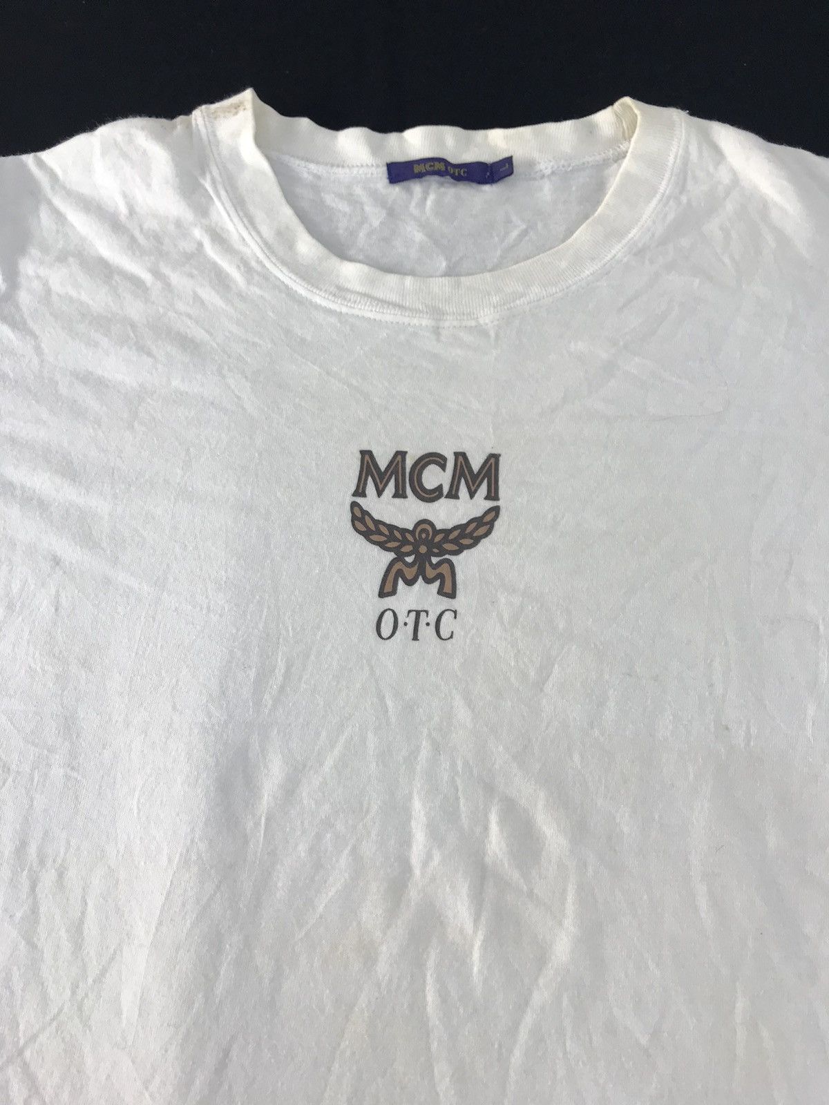 Designer × MCM Hype MCM Otc Big Logo Crewneck White Tee Size L / US 10 / IT 46 - 3 Thumbnail