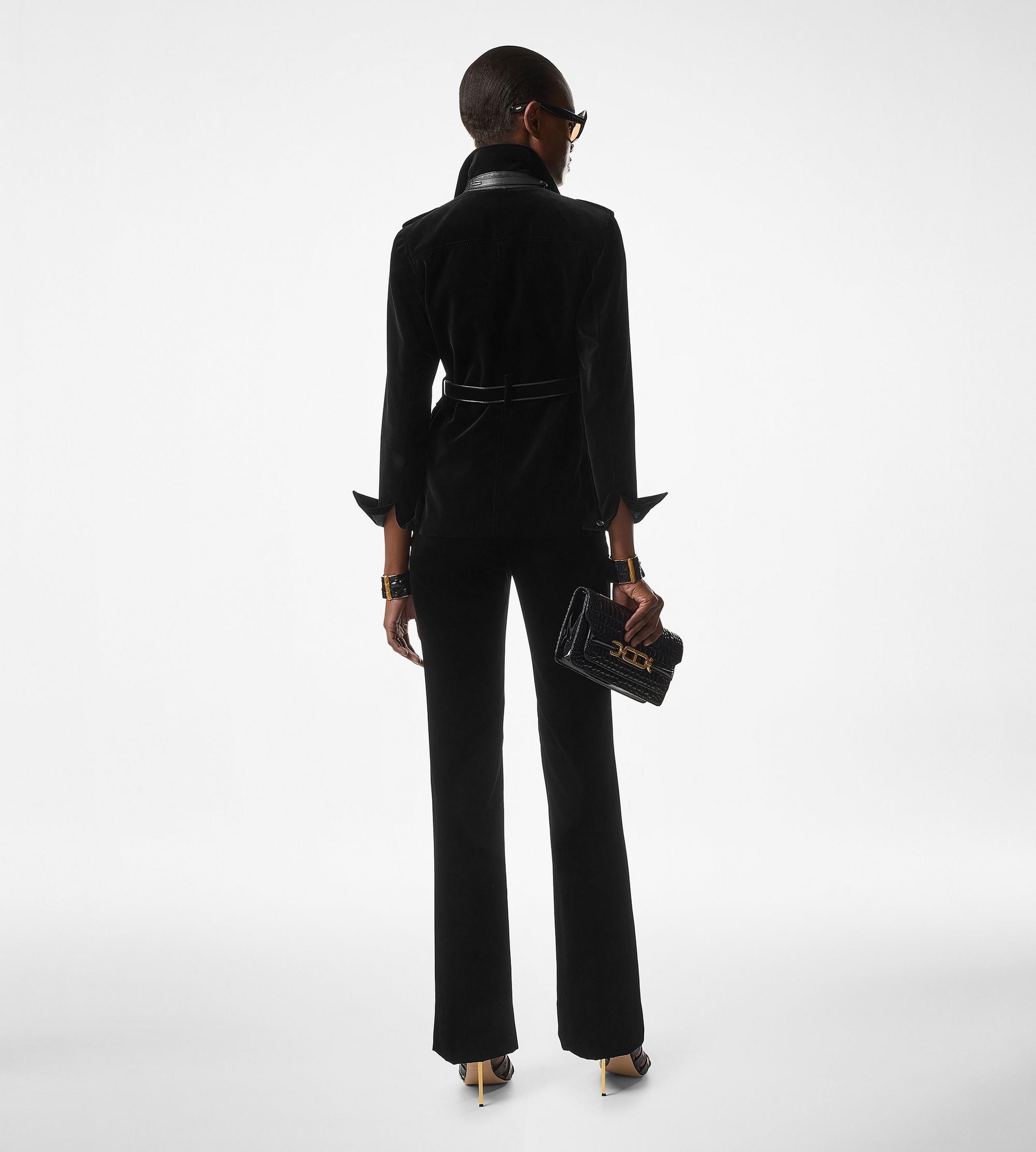 Tom Ford o1w1db10525 PAW567 Velvet Flared Pant in Black Size 24" / US 00 / IT 34 - 3 Thumbnail