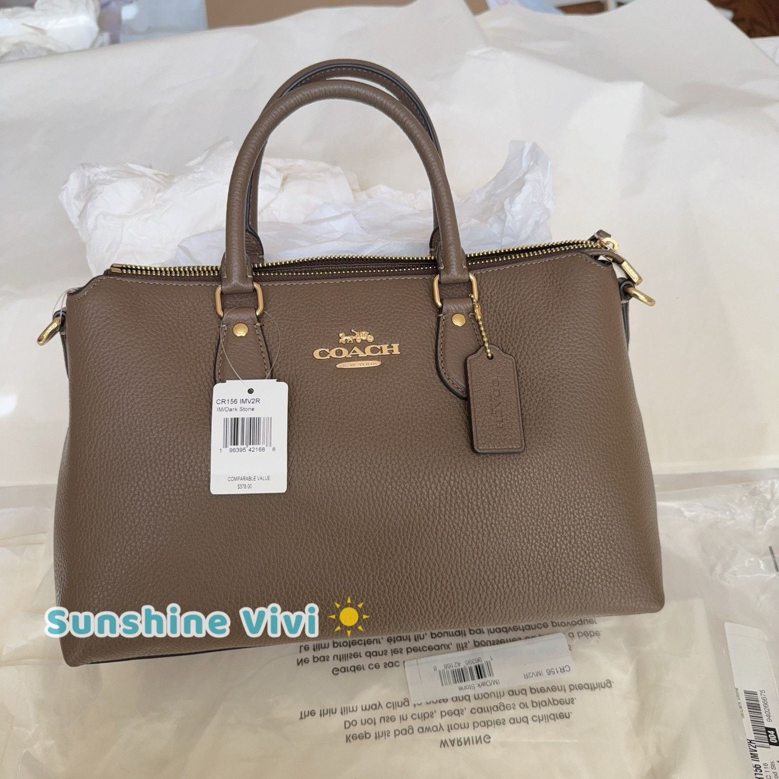 Coach NWT COACH Georgia Satchel leather CR156 Gold/Deep Blue Size ONE SIZE - 2 Thumbnail