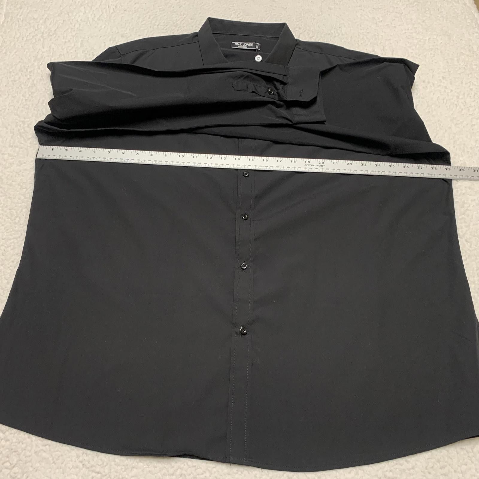 Other Paul Jones Men's 4XL Black Long Sleeve Button Shirt Size US XXL / EU 58 / 5 - 8 Thumbnail