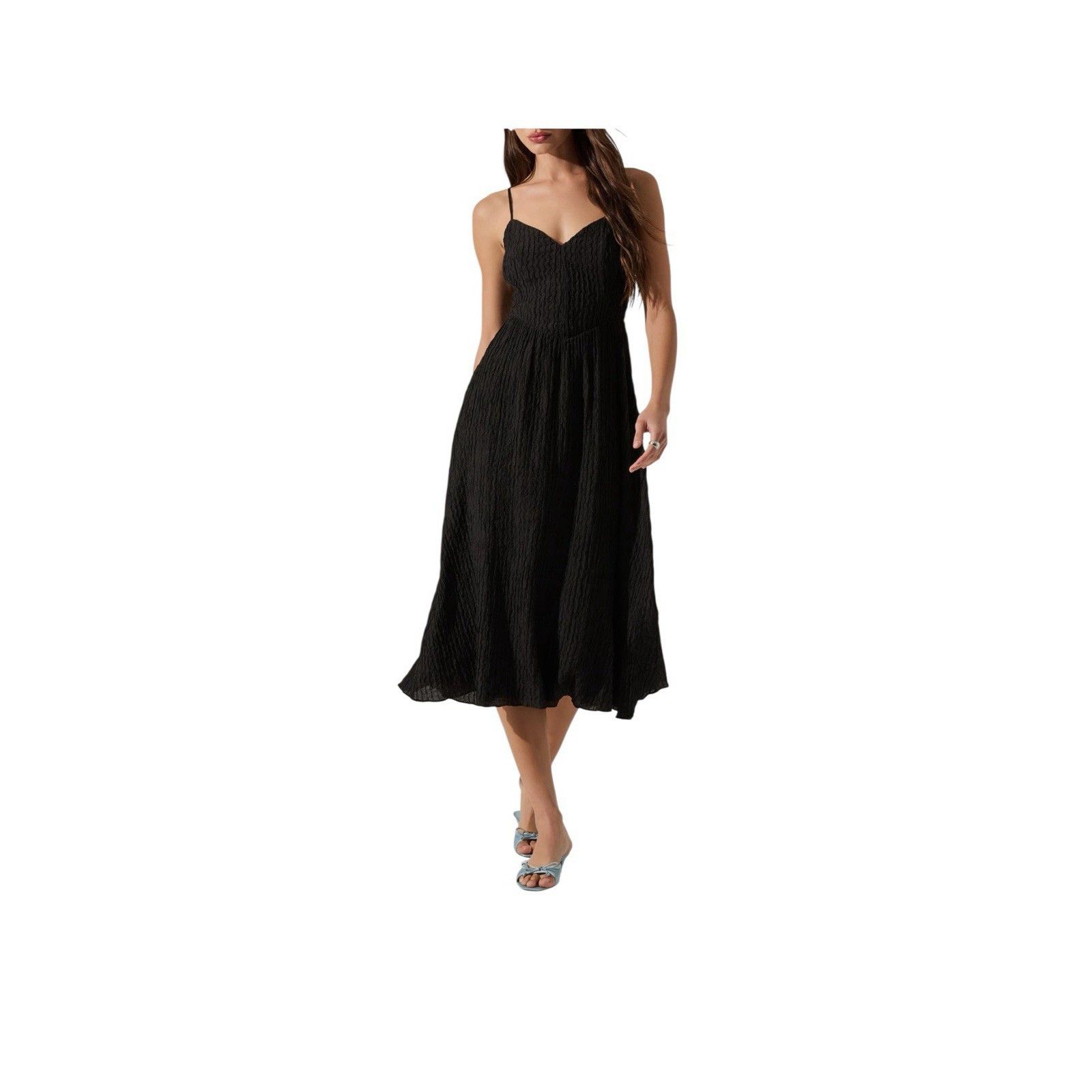 ASTR The Label NWOT ASTR THE LABEL V NECK MIDI DRESS- BROKEN ZIPPER Size L / US 10 / IT 46 - 1 Thumbnail