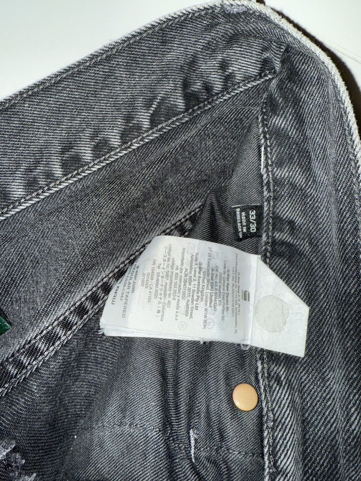 G-Star G Star Raw A-Staq Regular Tapered Jeans - Grey Size US 33 - 5 Thumbnail