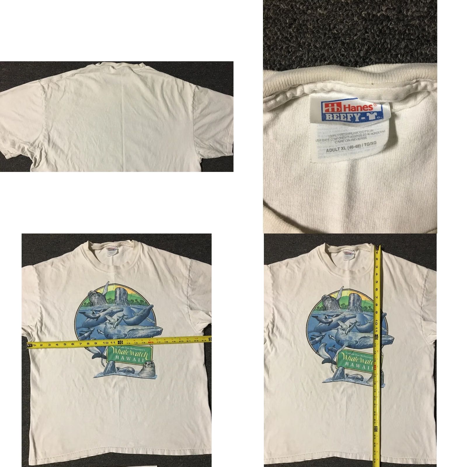Vintage VINTAGE Hawaii Whale Watch T-Shirt XL White Animals Graphic Tee 90s Surf Beach Grunge Punk Nature Ocean Marine California USA Mens Size US XL / EU 56 / 4 - 8 Thumbnail