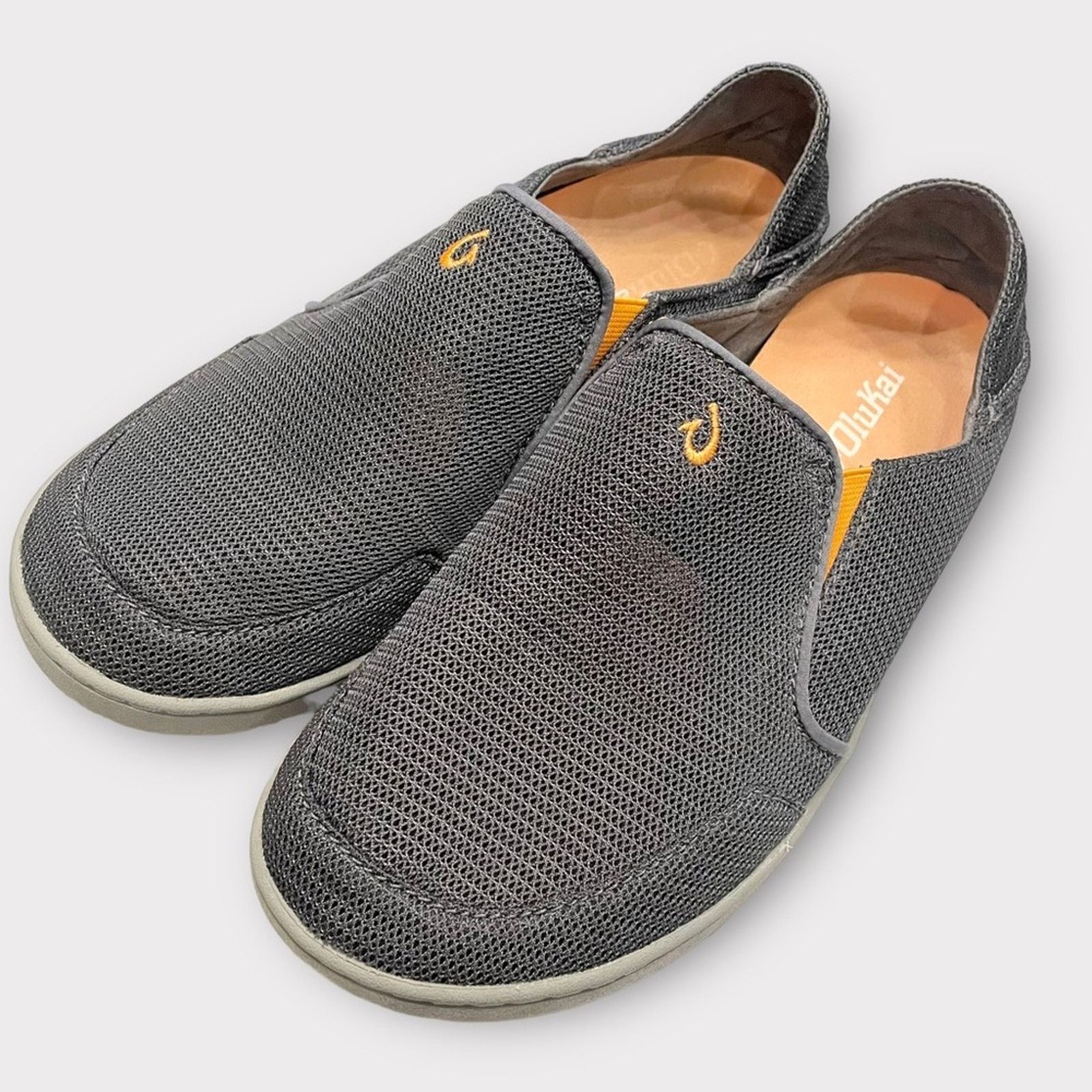 Olukai OLUKAI mens nohea mesh slip-on shoes gray & orange Size US 8 / EU 41 - 1 Thumbnail