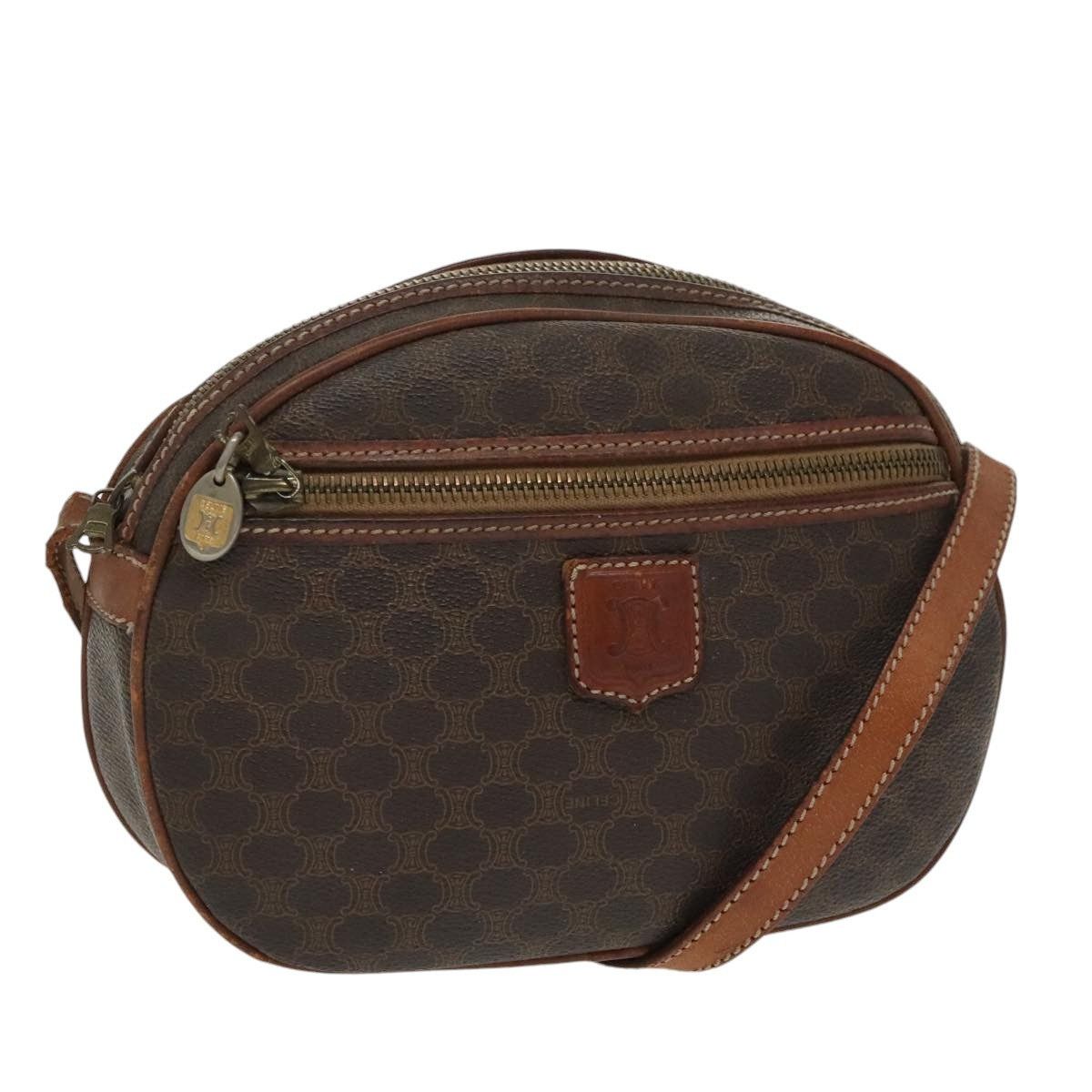Celine CELINE Macadam Canvas Shoulder Bag Pvc Leather Brown Gold Size ONE SIZE - 1 Thumbnail