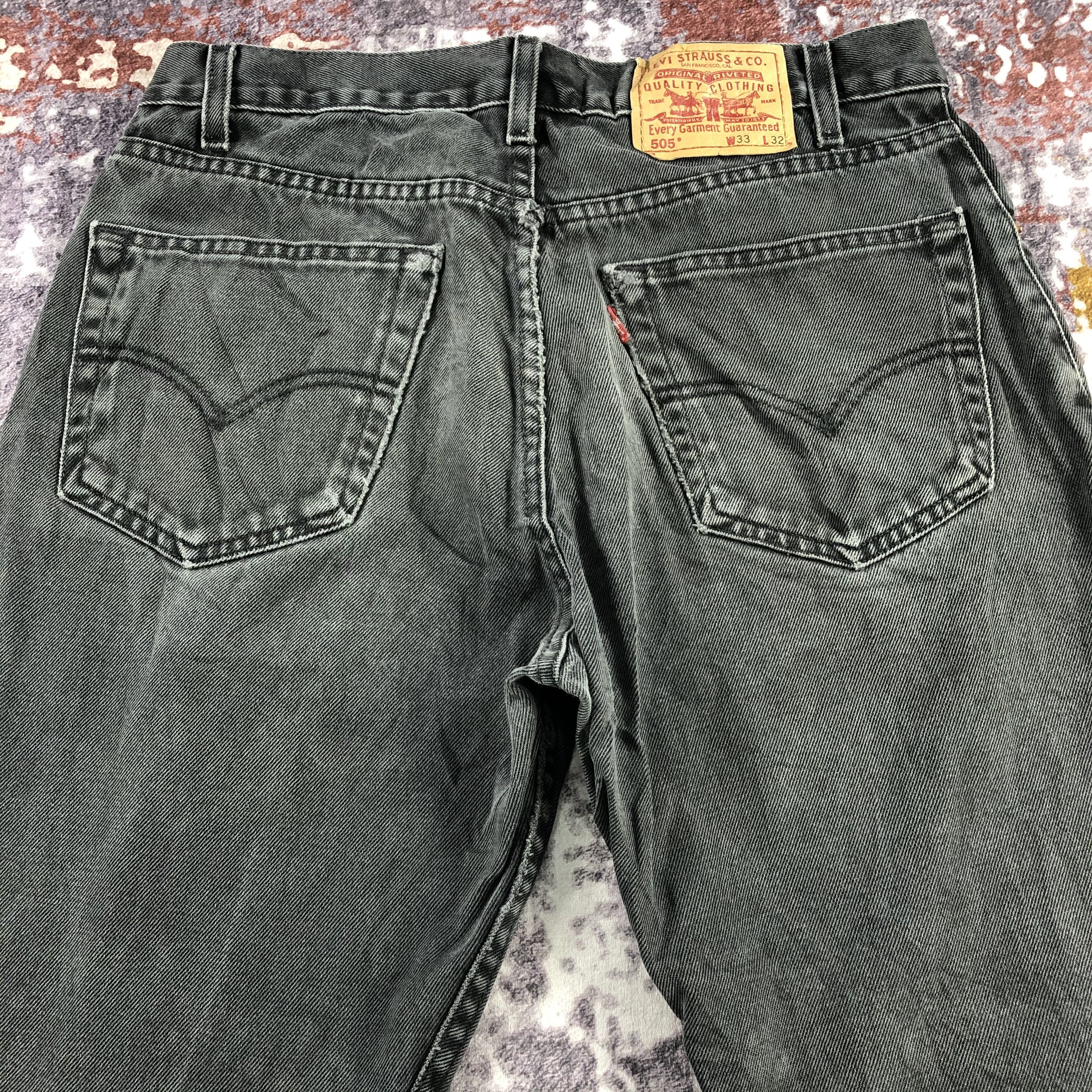 Levi's × Vintage Vintage 90s Faded Black Levis 505 Jeans-JM2945 Size US 32 / EU 48 - 4 Thumbnail