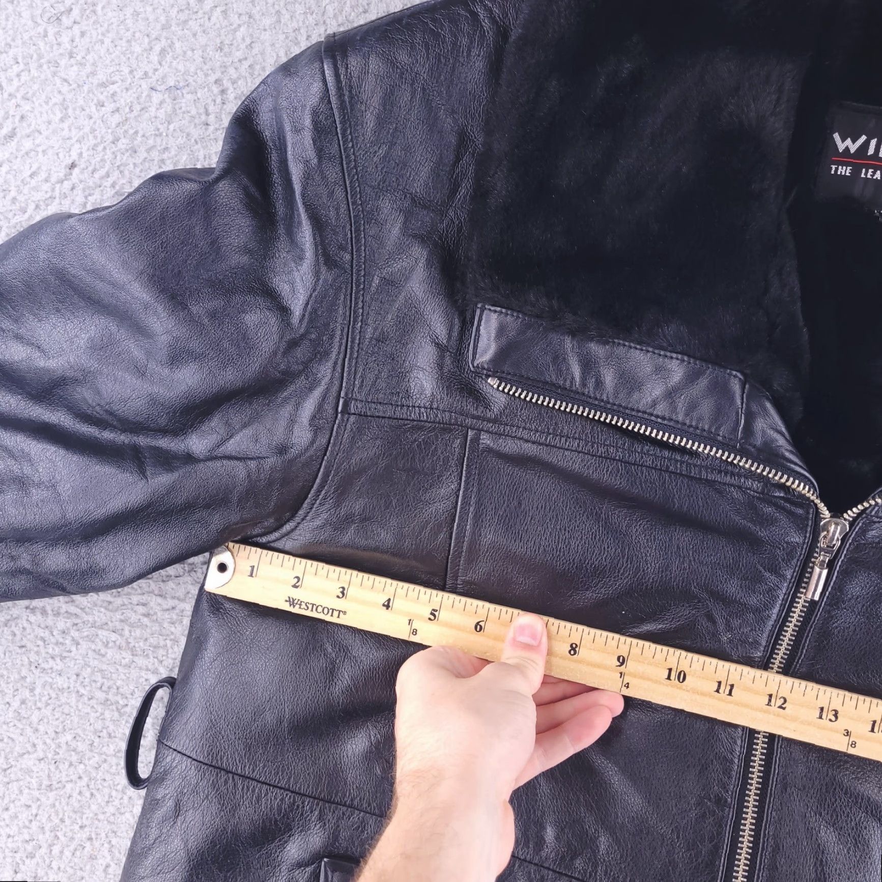 Vintage Wilsons Leather Jacket Mens L Black Faux Fur Warm Overcoat Zip Size US L / EU 52-54 / 3 - 7 Thumbnail