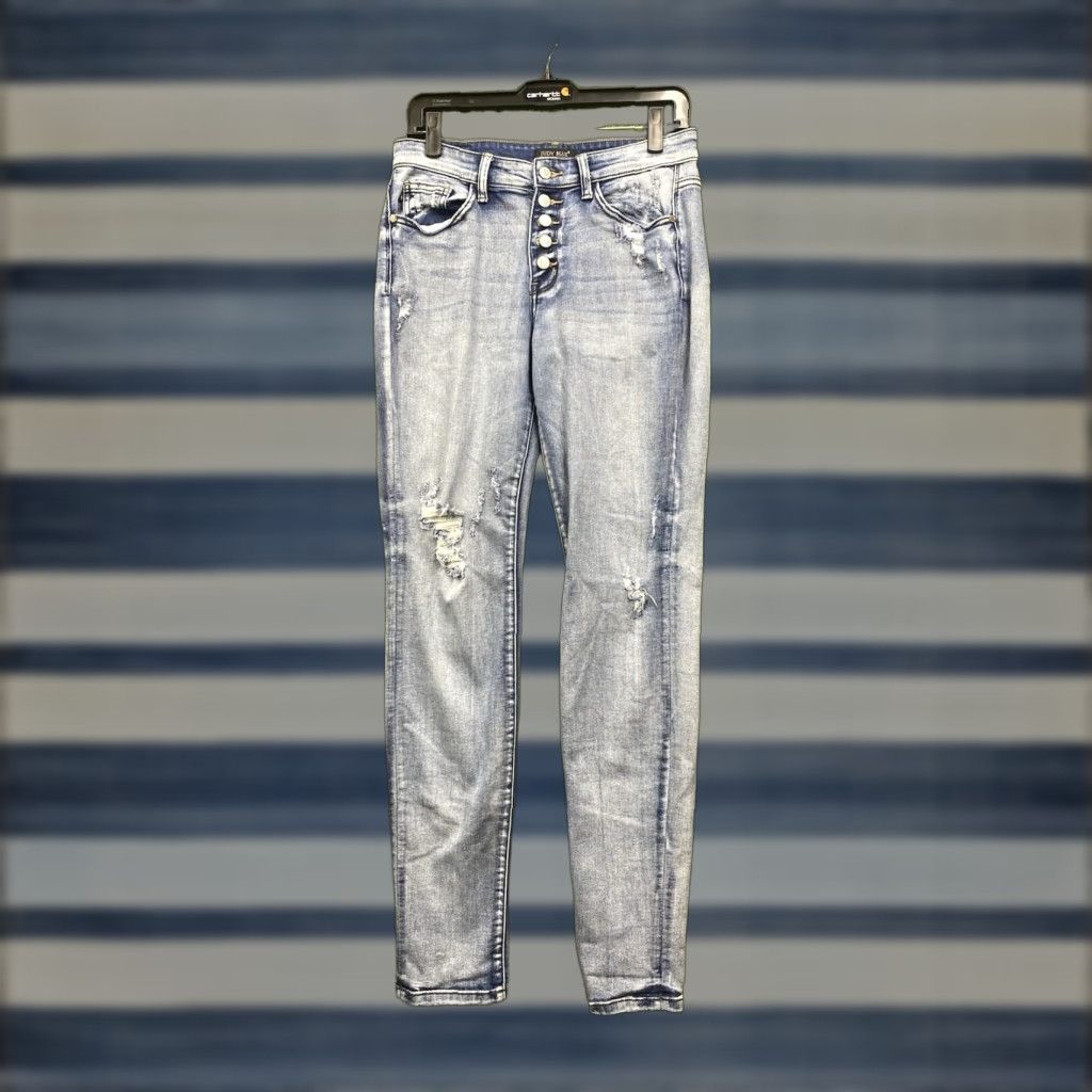 Vintage Judy Blue Jeans Womens 5/27 Boyfriend Fit Stretch Mid Rise Slim Button Fly Y2K Size 27" / US 4 / IT 40 - 1 Thumbnail