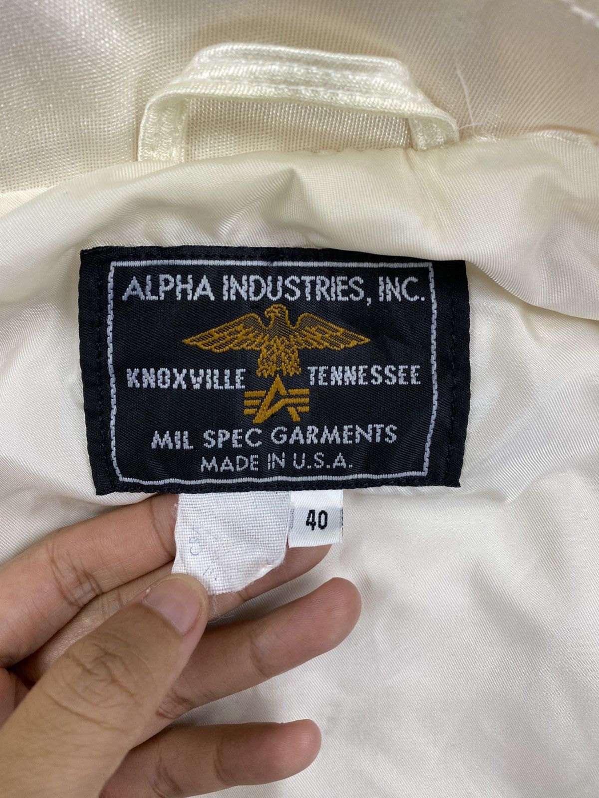 Alpha Industries 🔥RARE Vintage Alpha Industries White Bomber Jacket Size US M / EU 48-50 / 2 - 10 Thumbnail