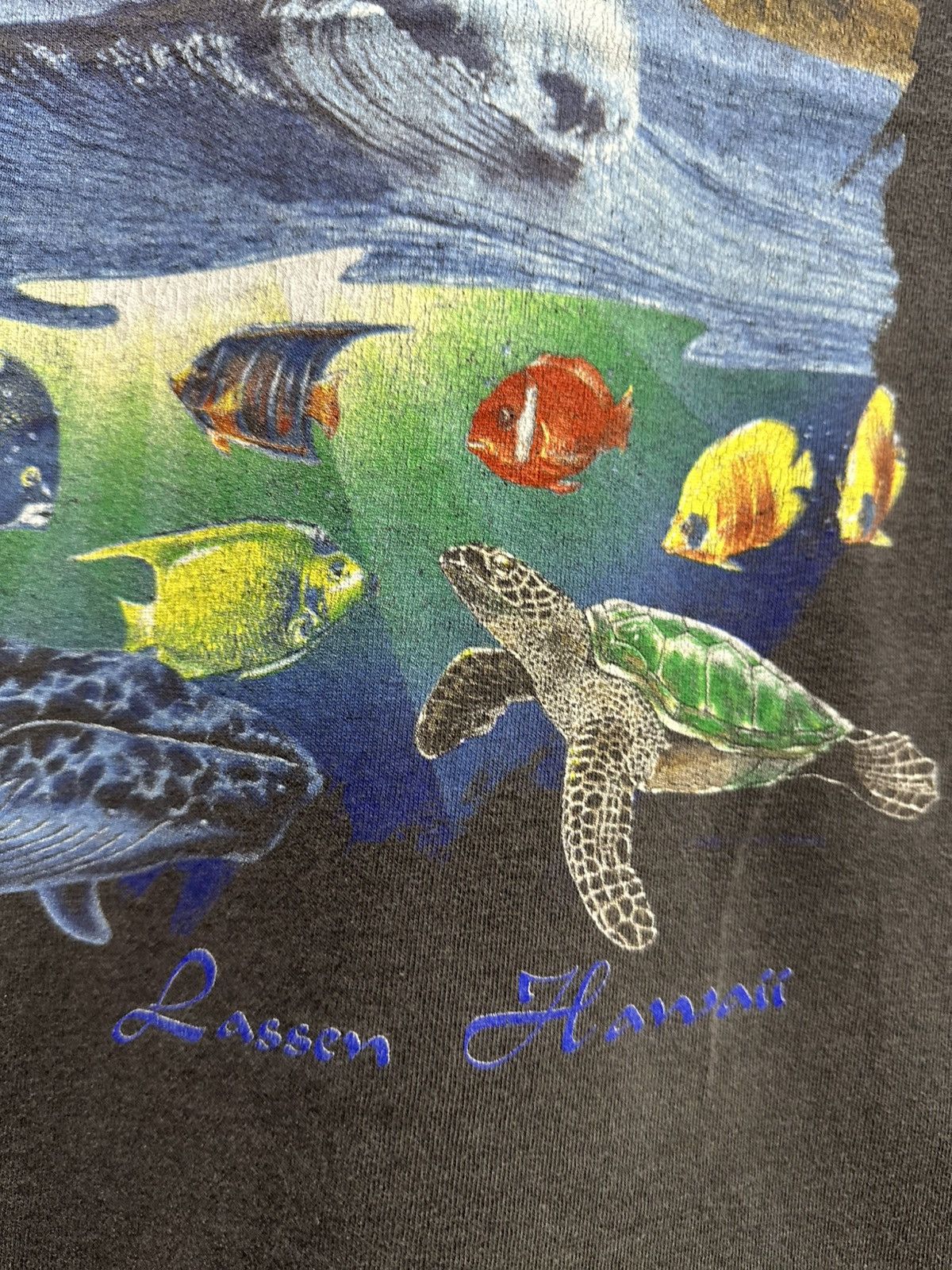 Vintage Vintage 90s Lassen Hawaii Sun Faded Tee Size US L / EU 52-54 / 3 - 3 Thumbnail
