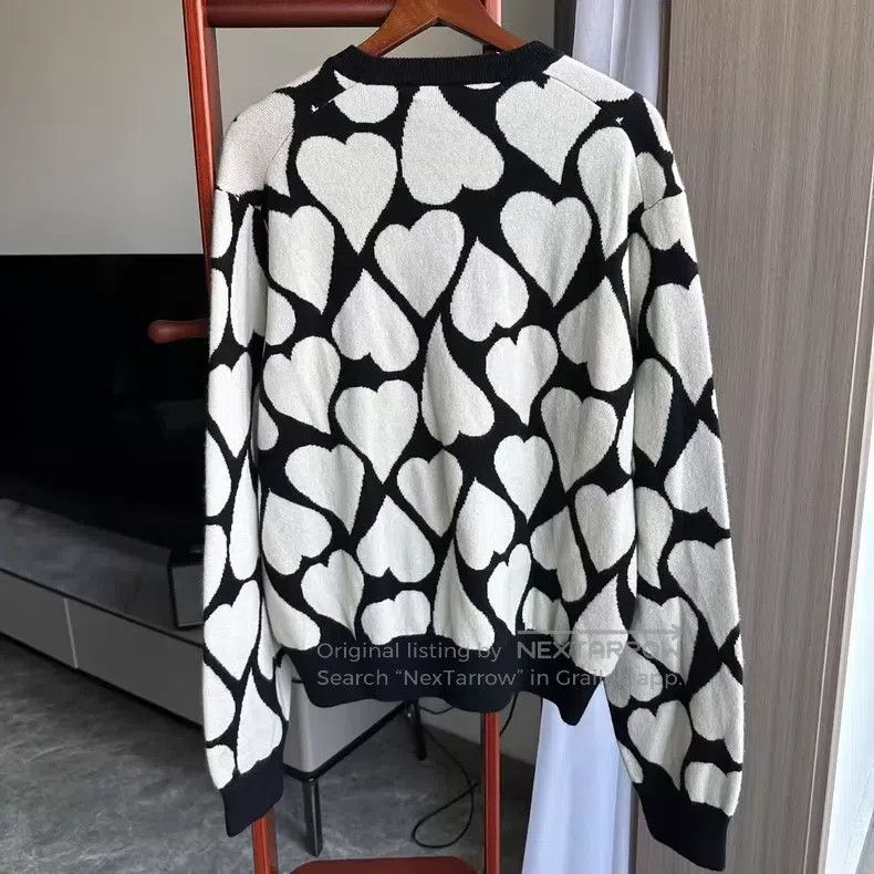 Other Amiri Heart Printed Pure Cashmere Knit Sweater Size US M / EU 48-50 / 2 - 2 Thumbnail