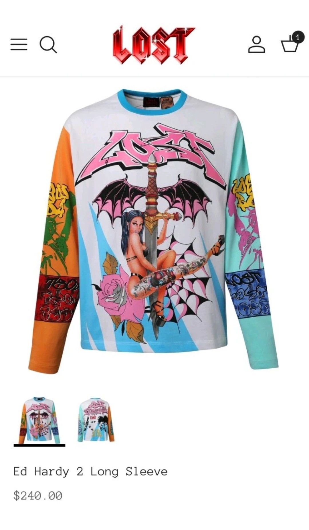LOST INTRICACY Lost Intricacy ED Hardy 2 Longsleeve Size US S / EU 44-46 / 1 - 1 Thumbnail