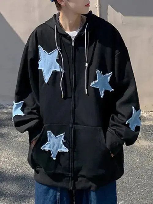 Other Zip-Up Blue Star Patch Oversized Hoodie Size US XL / EU 56 / 4 - 4 Thumbnail