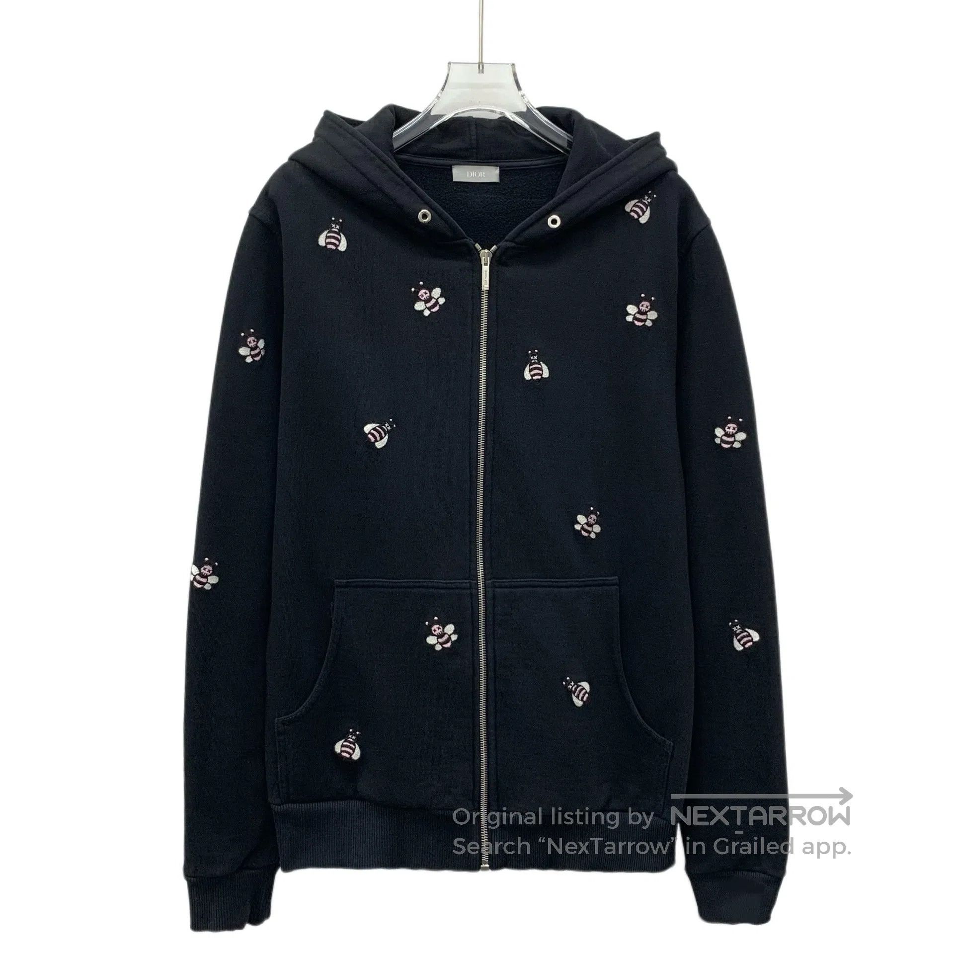 Dior Dior Black Bee Printed Cotton Hooded Zipper Long Sleeve Sw Size US S / EU 44-46 / 1 - 1 Thumbnail