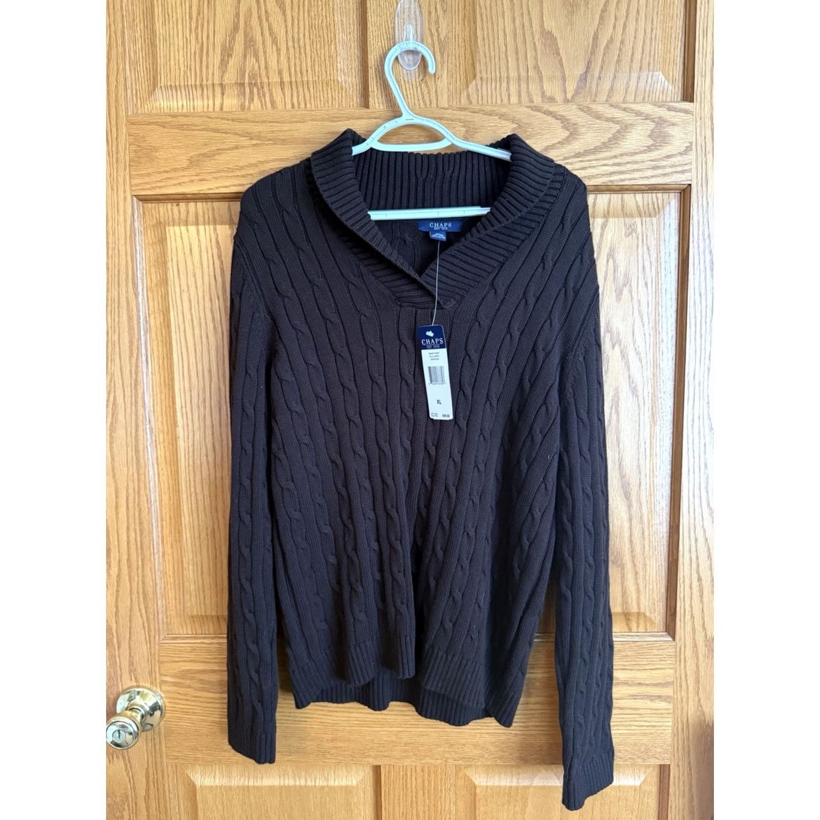Chaps Chaps Sweater Womens XL Brown NWT Cowl Neck Chunky Cableknit Cotton Preppy Basic Size XL / US 12-14 / IT 48-50 - 2 Thumbnail