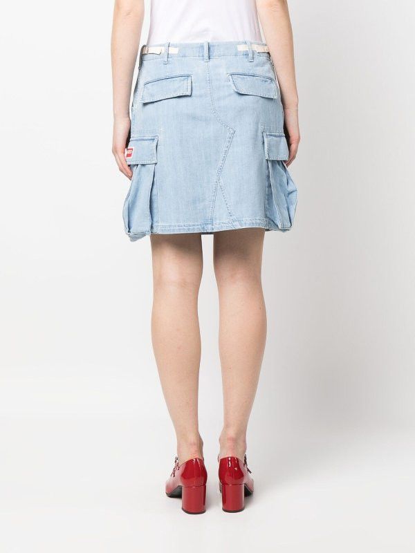 Kenzo o1y1025 Denim Mini Skirt in Blue Size 29" - 3 Thumbnail