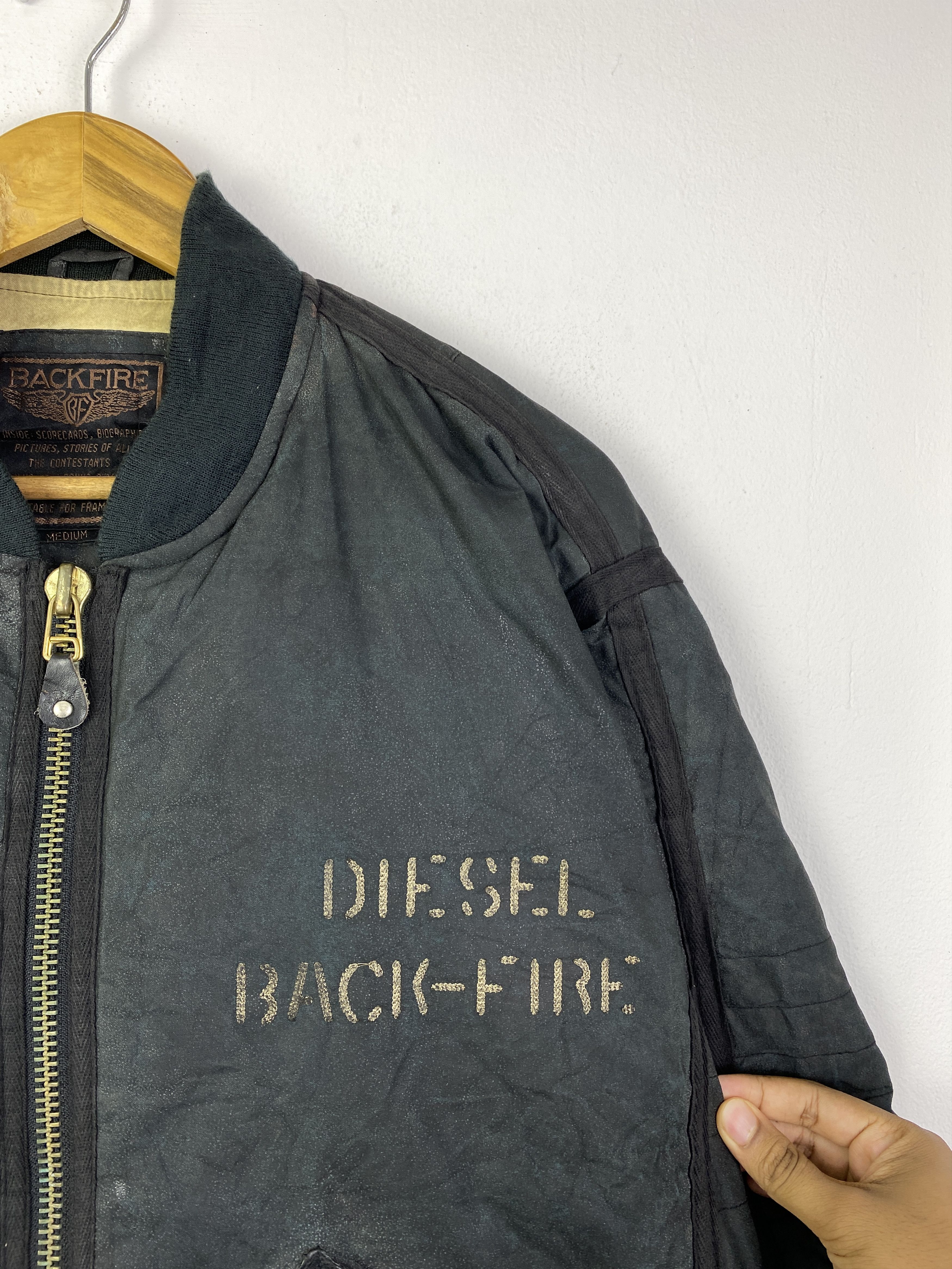 Other Vintage 80s Backfire Flying Zipper Bomber Jacket J0082 Size US M / EU 48-50 / 2 - 7 Thumbnail