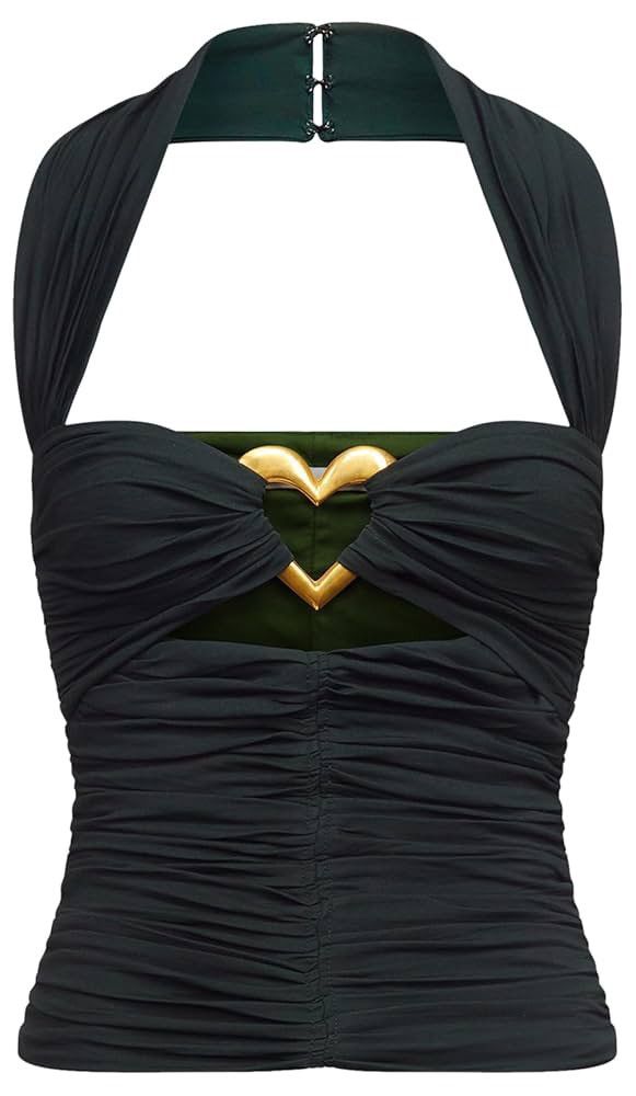 Area NYC Area Heart Ruched Halter Top size S Size S / US 4 / IT 40 - 3 Thumbnail
