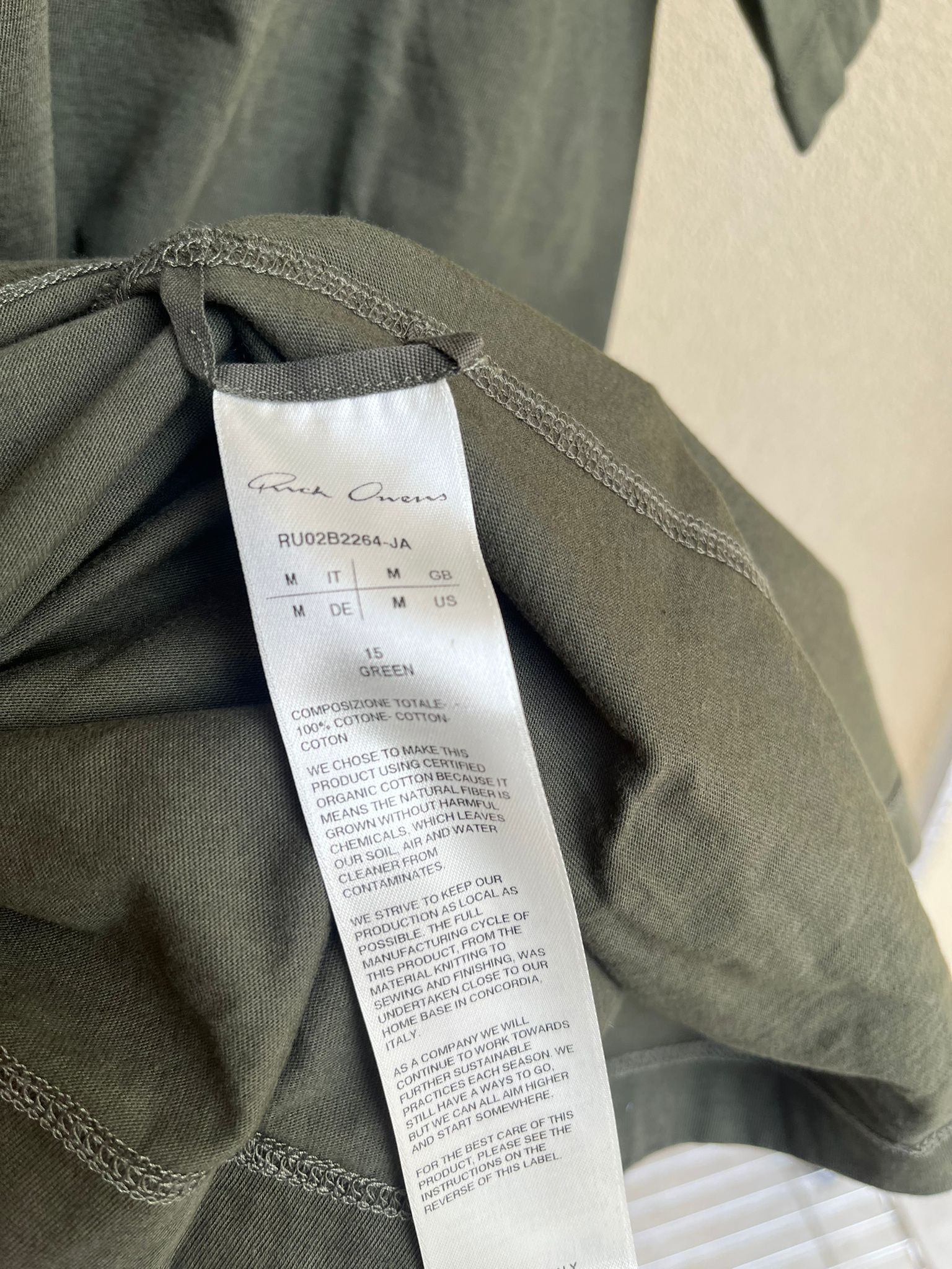 Rick Owens Mainline Level T-Shirt in Green Size US M / EU 48-50 / 2 - 11 Thumbnail