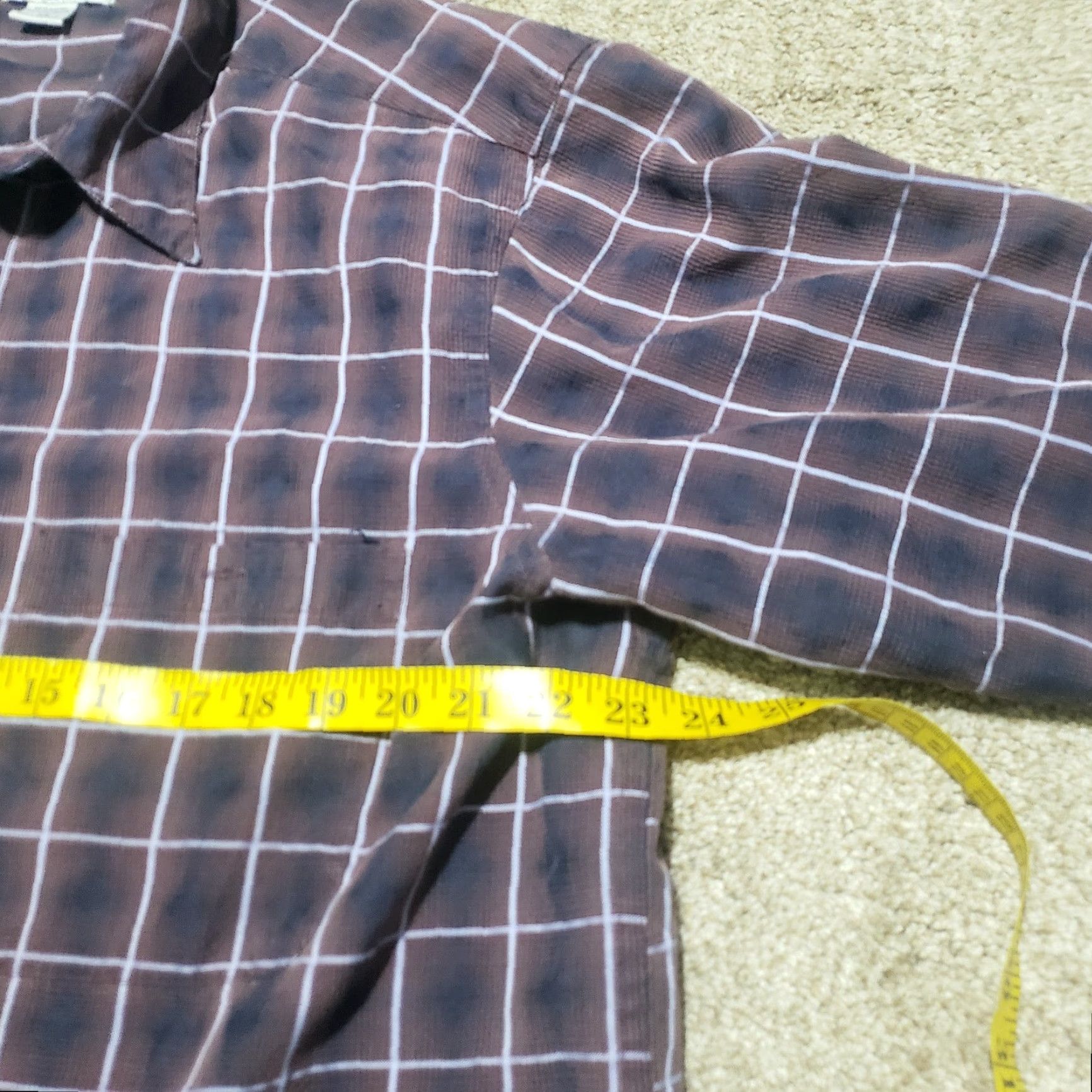 Vintage RON CHERESKIN Shirt Button-Up XL Brown Plaid Long Sleeve Men’s XL Sueded Luxe Microfiber Polyester Rayon Casual Classic Size US XL / EU 56 / 4 - 5 Thumbnail