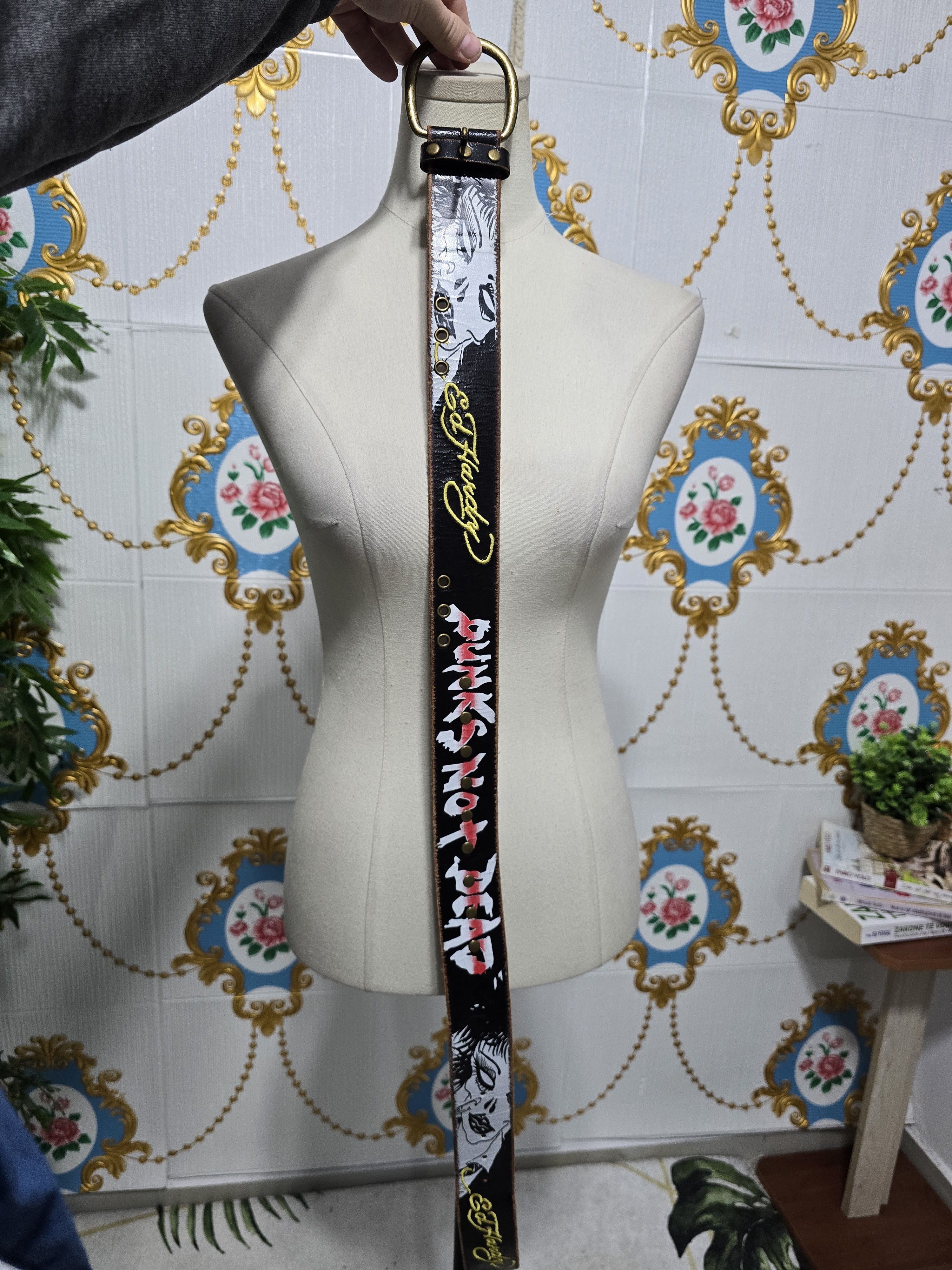 Ed Hardy Vintage ED HARDY HANDMADE genuine leather belt Size ONE SIZE - 8 Thumbnail