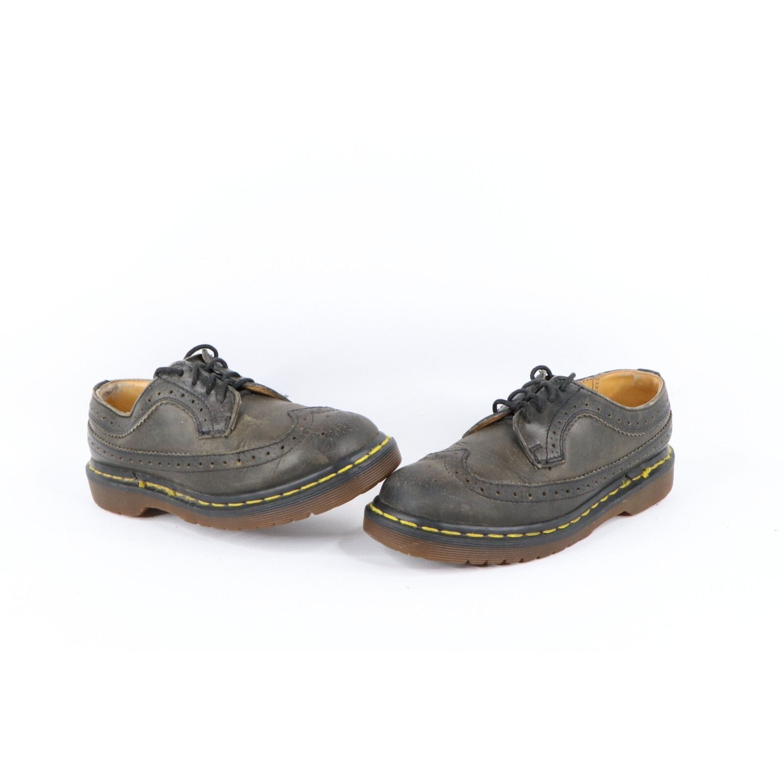 Dr. Martens × Vintage Vintage 90s Dr Martens Goth Distressed Leather Wingtip Shoes Size US 5 / IT 35 - 1 Thumbnail