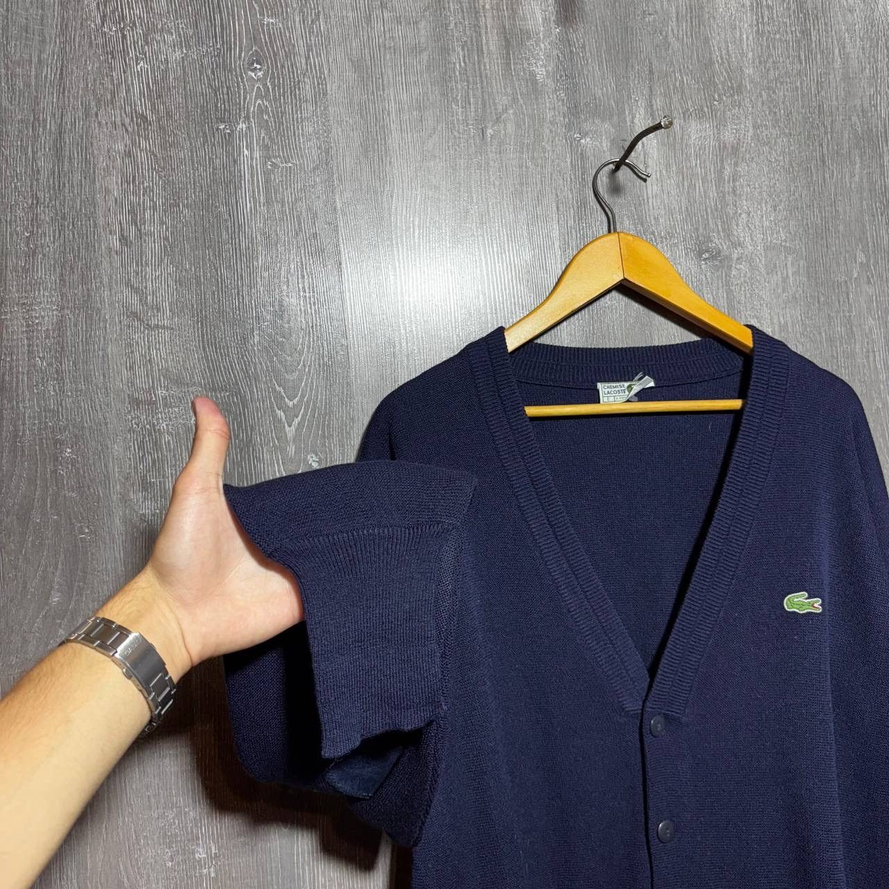 Lacoste Vintage Lacoste Wool Cardigan Knit Sweater Preppy Logo 🐊 Size US L / EU 52-54 / 3 - 4 Thumbnail