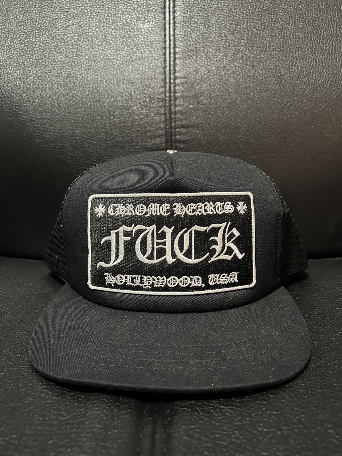 Chrome Hearts Chrome hearts FUCK trucker hat | Grailed