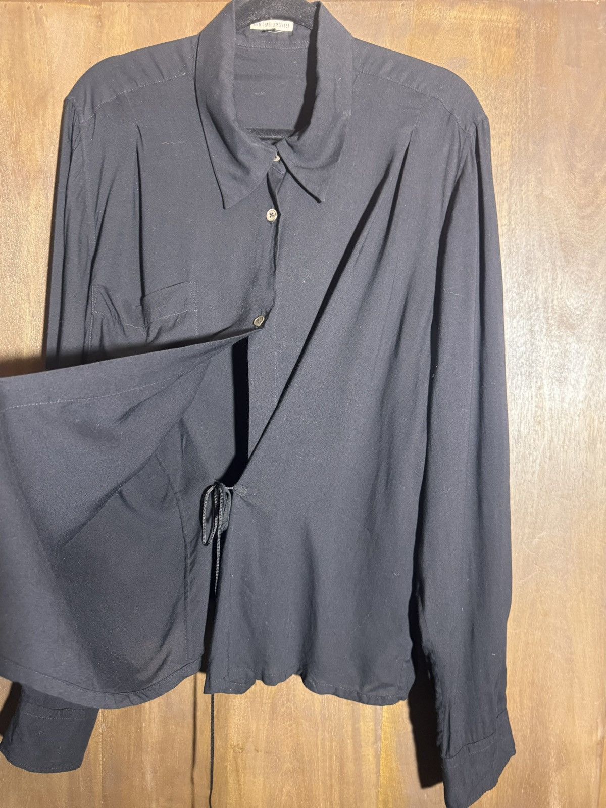 Ann Demeulemeester Ann Demeulemeester vintage asymetrical blouse 38 black Size S / US 4 / IT 40 - 6 Thumbnail
