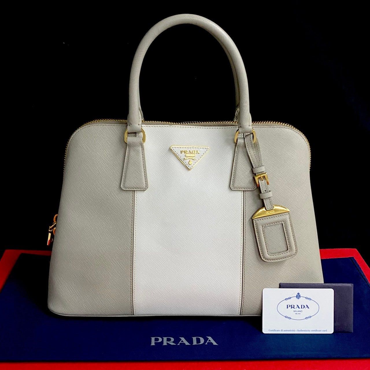 Prada Prada Handbag Grey Leather Size ONE SIZE - 1 Thumbnail