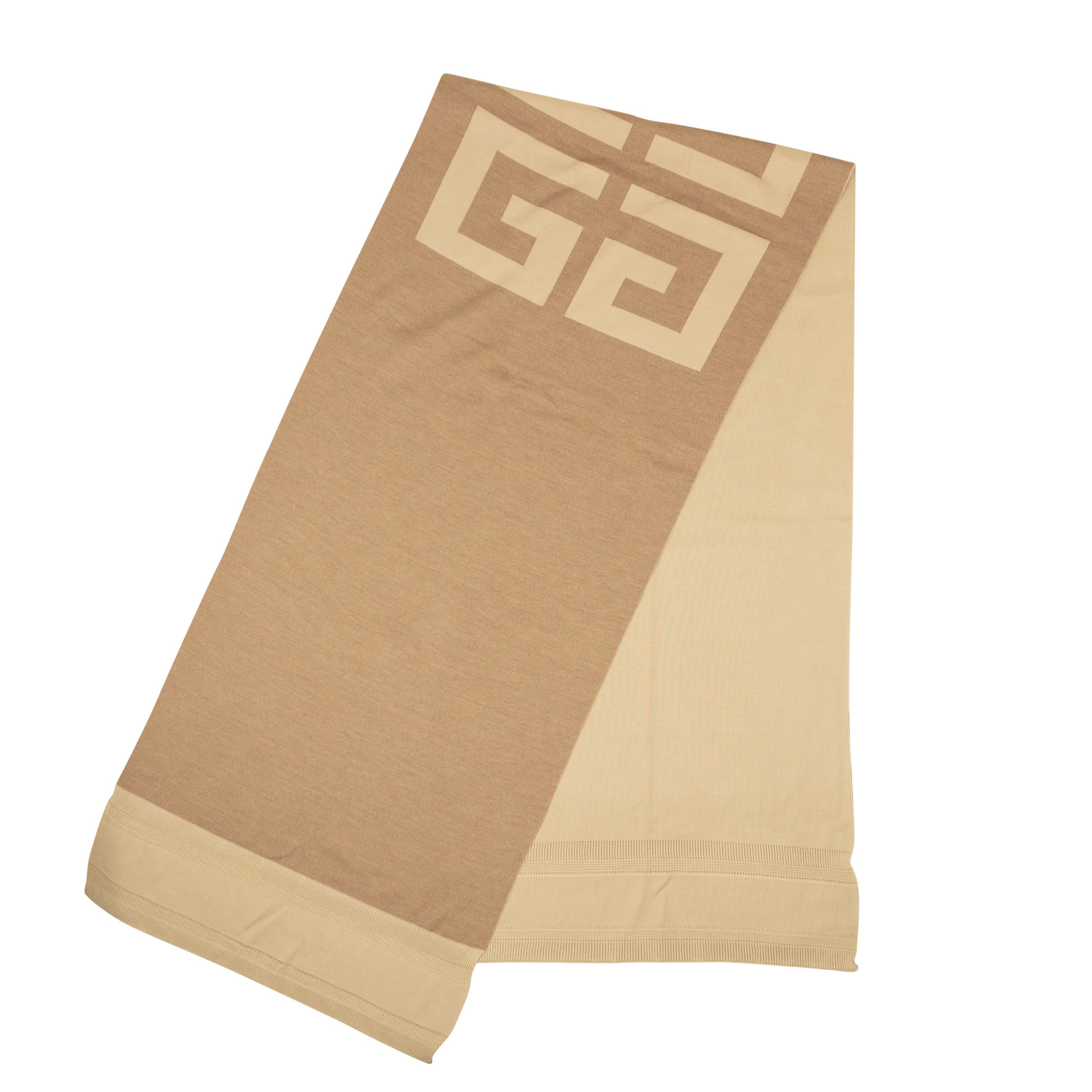 image of Givenchy Beige 4G Wool Logo Scarf Size Os, Men's