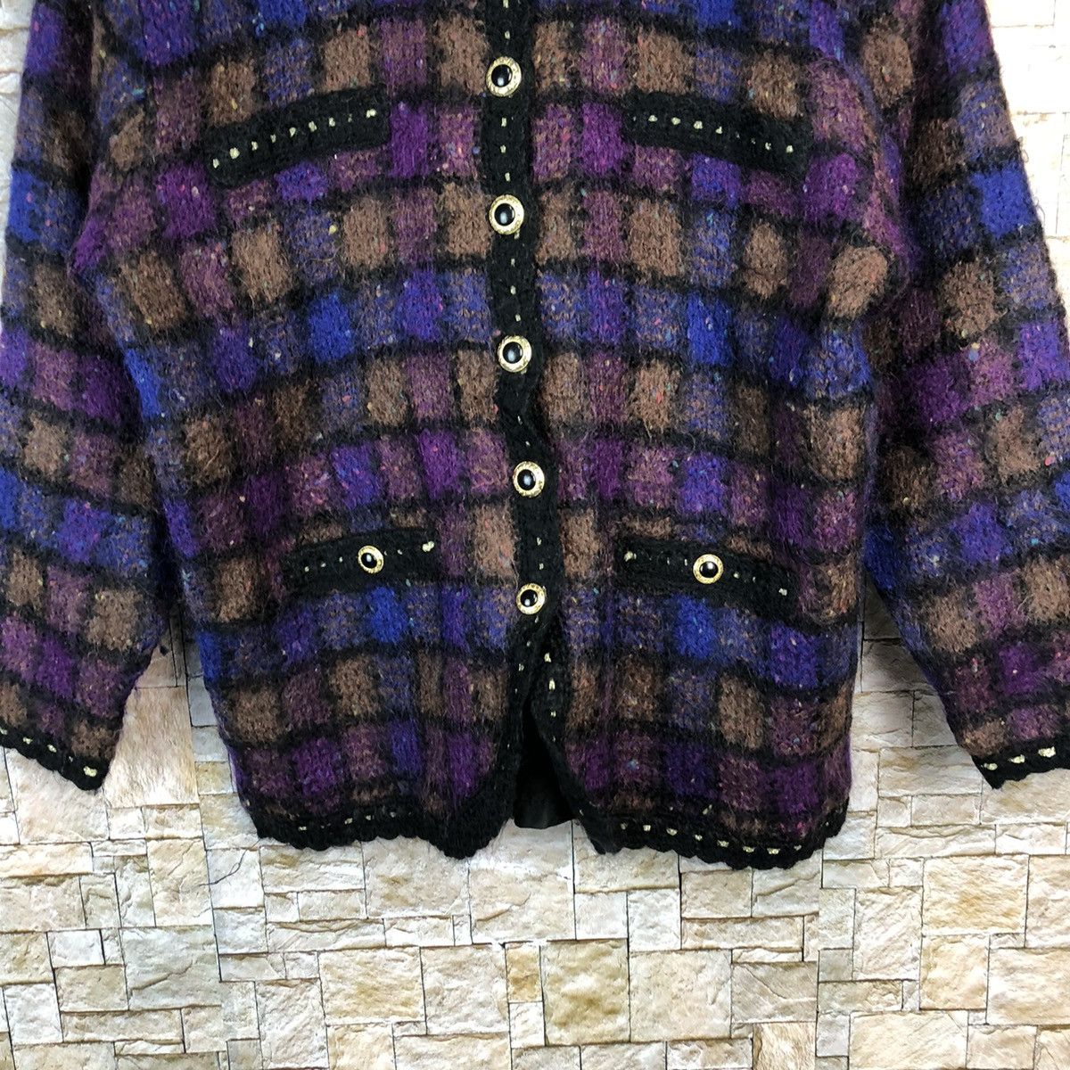 Vintage Japanese Brand Purple Cardigan Knitwear #A680 Size M / US 6-8 / IT 42-44 - 6 Thumbnail