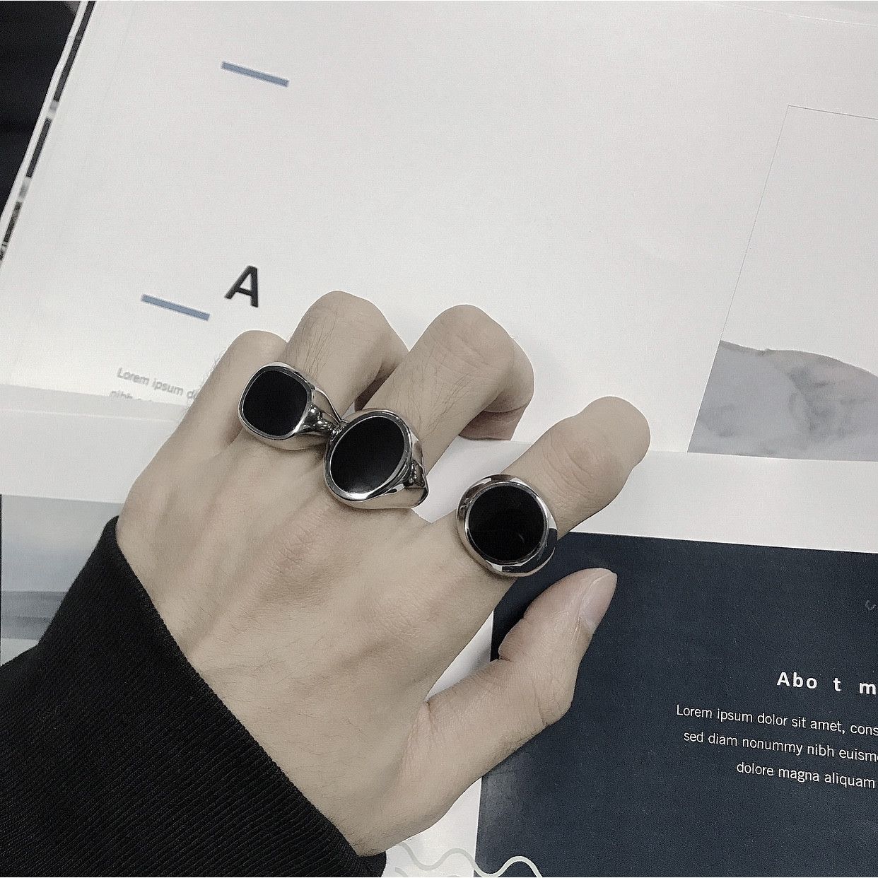 Jewelry Jewelry Rings Open Size Chrome Ring (Size 7-13) Size ONE SIZE - 1 Thumbnail