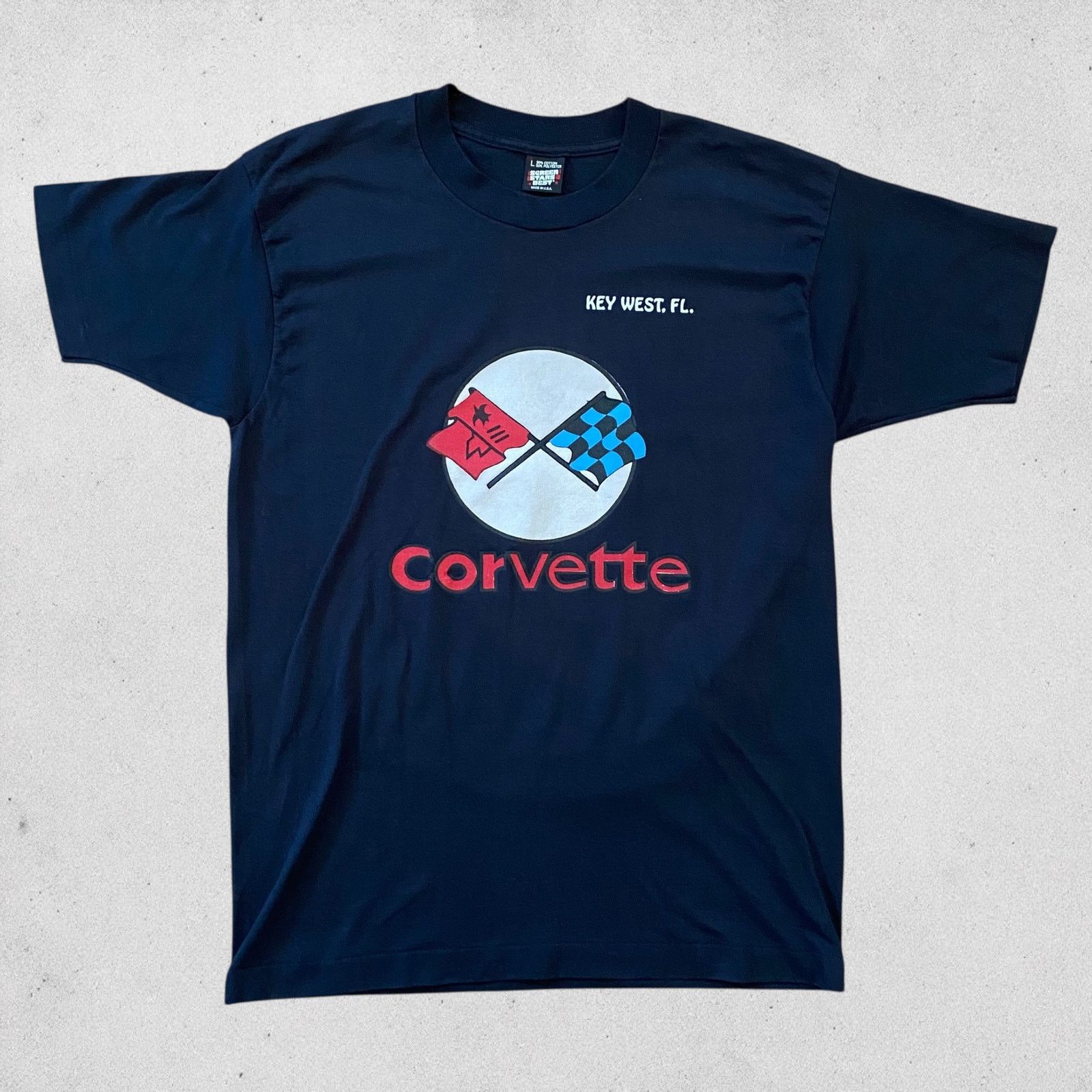 Vintage Vintage 90s Corvette Key West Florida T Shirt Size US L / EU 52-54 / 3 - 1 Thumbnail