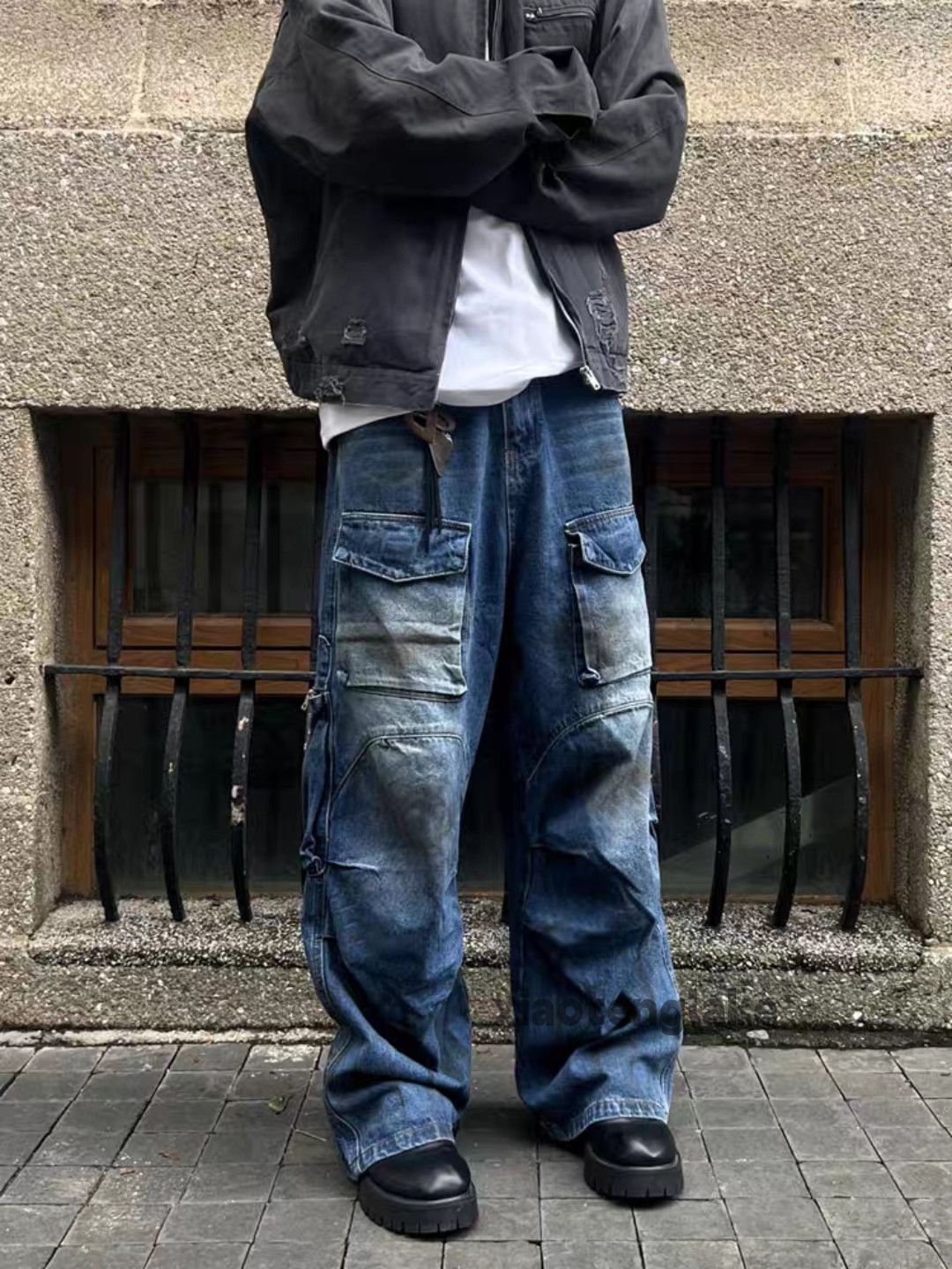 Jean × Vintage washed faded cleanfit yuppie loose baggy cargo jeans Size US 32 / EU 48 - 4 Thumbnail