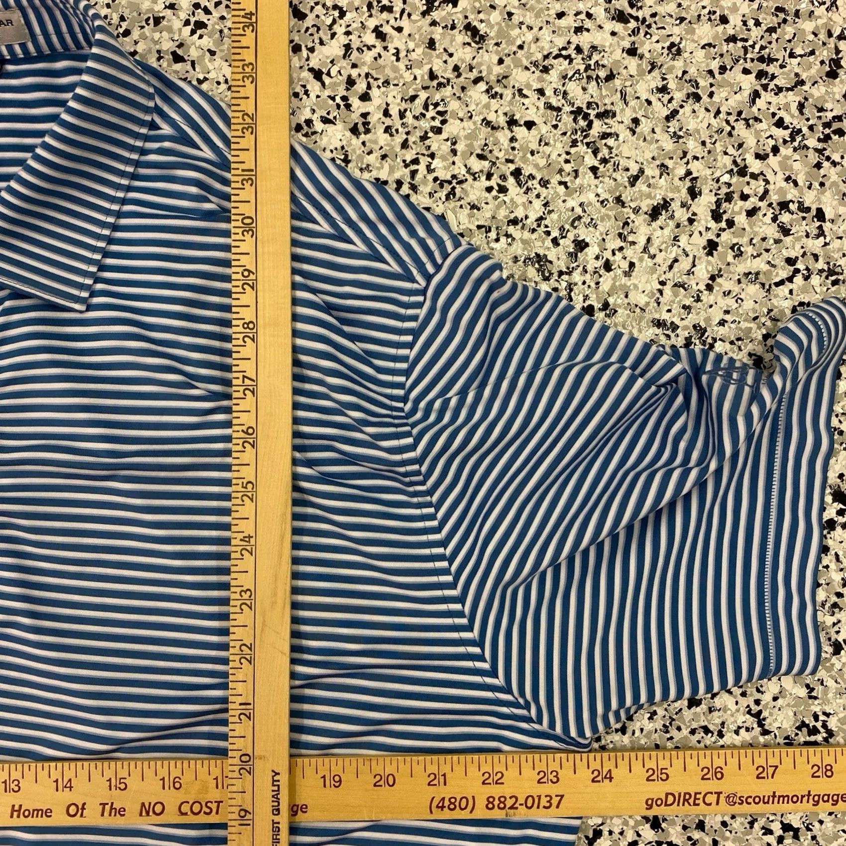 Peter Millar Peter Millar Polo Shirt Mens Large Blue Striped Summer Comfort Golf Size US L / EU 52-54 / 3 - 3 Thumbnail