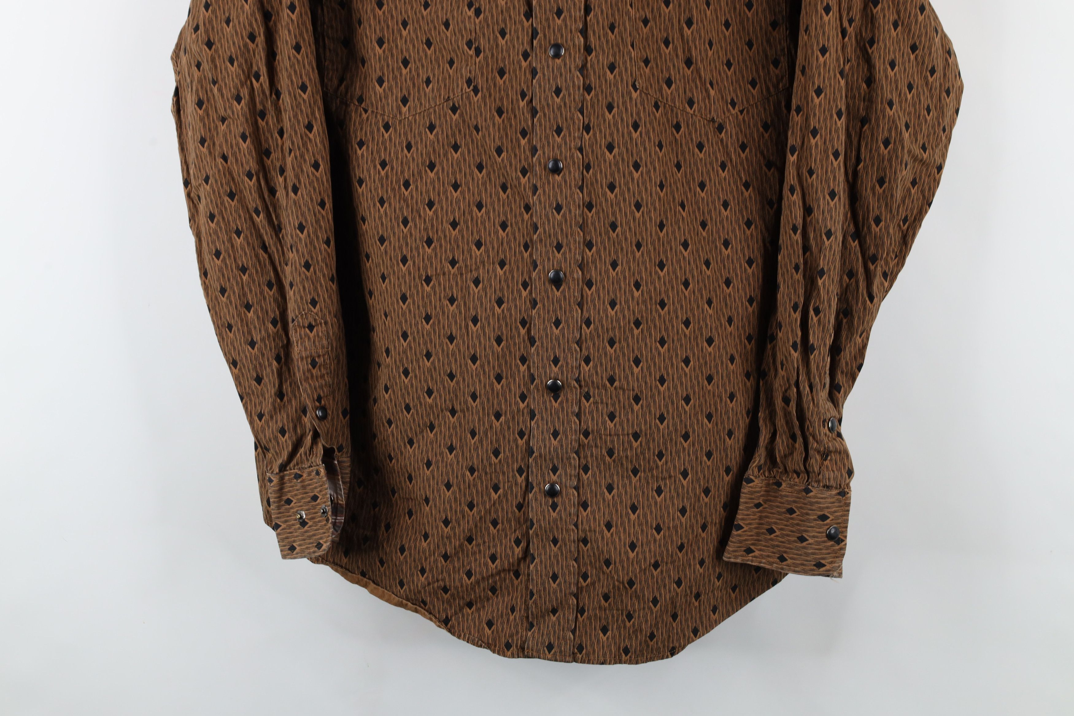 Vintage Vintage Rockabilly Rodeo Diamond Snap Button Collared Shirt Size US L / EU 52-54 / 3 - 3 Thumbnail