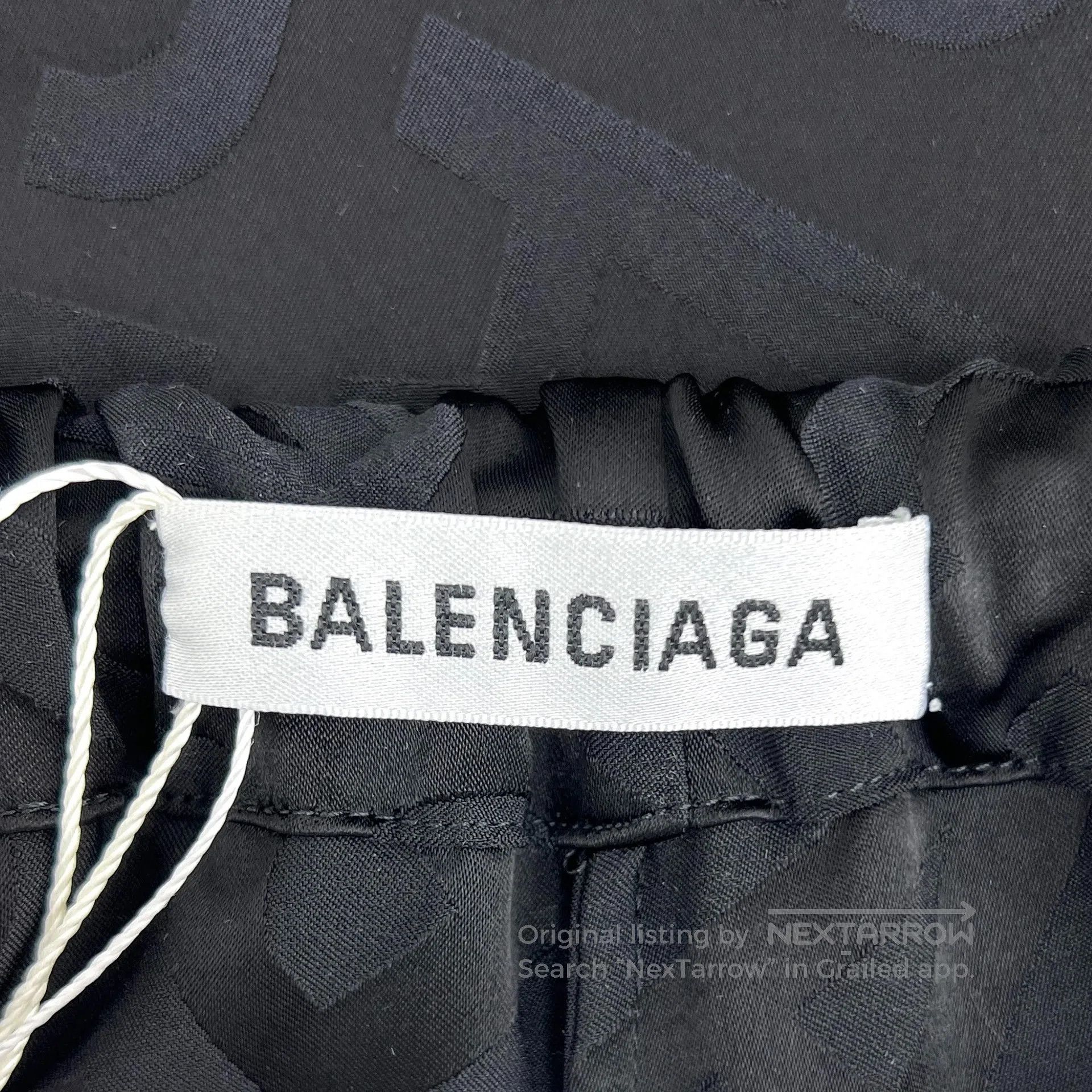 Balenciaga Balenciaga Black Logo Letter Subtle Printed Casual Wide-Le Size US 34 / EU 50 - 6 Thumbnail